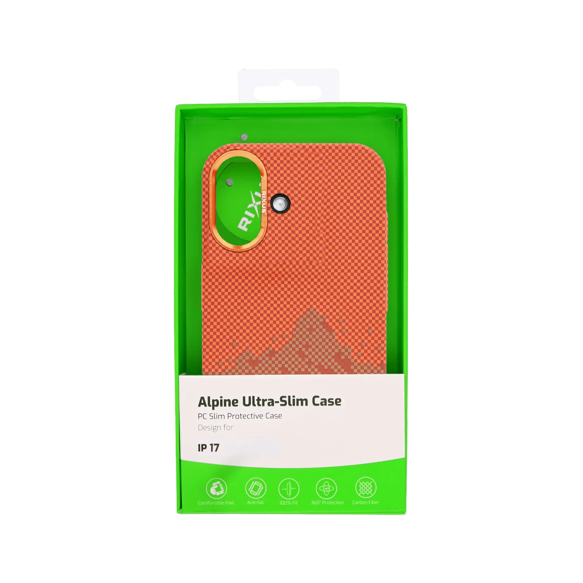 Rixus Alpine Ultra-Slim Case With MagSafe Compatible RXD081 For Apple iPhone 17 Mountain Orange
