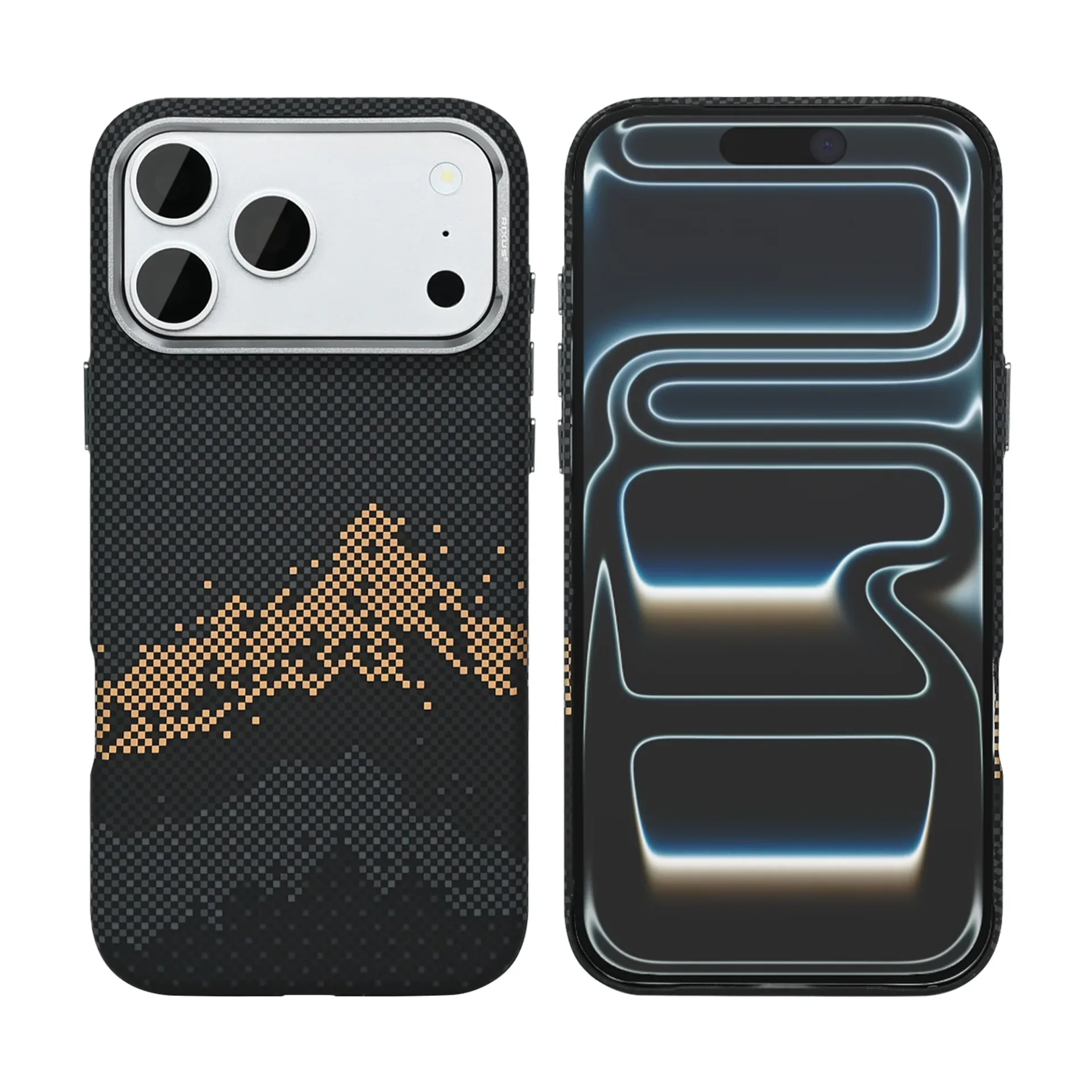 Rixus Alpine Ultra-Slim Case With MagSafe Compatible RXD082 For Apple iPhone 17 Pro Mountain Black