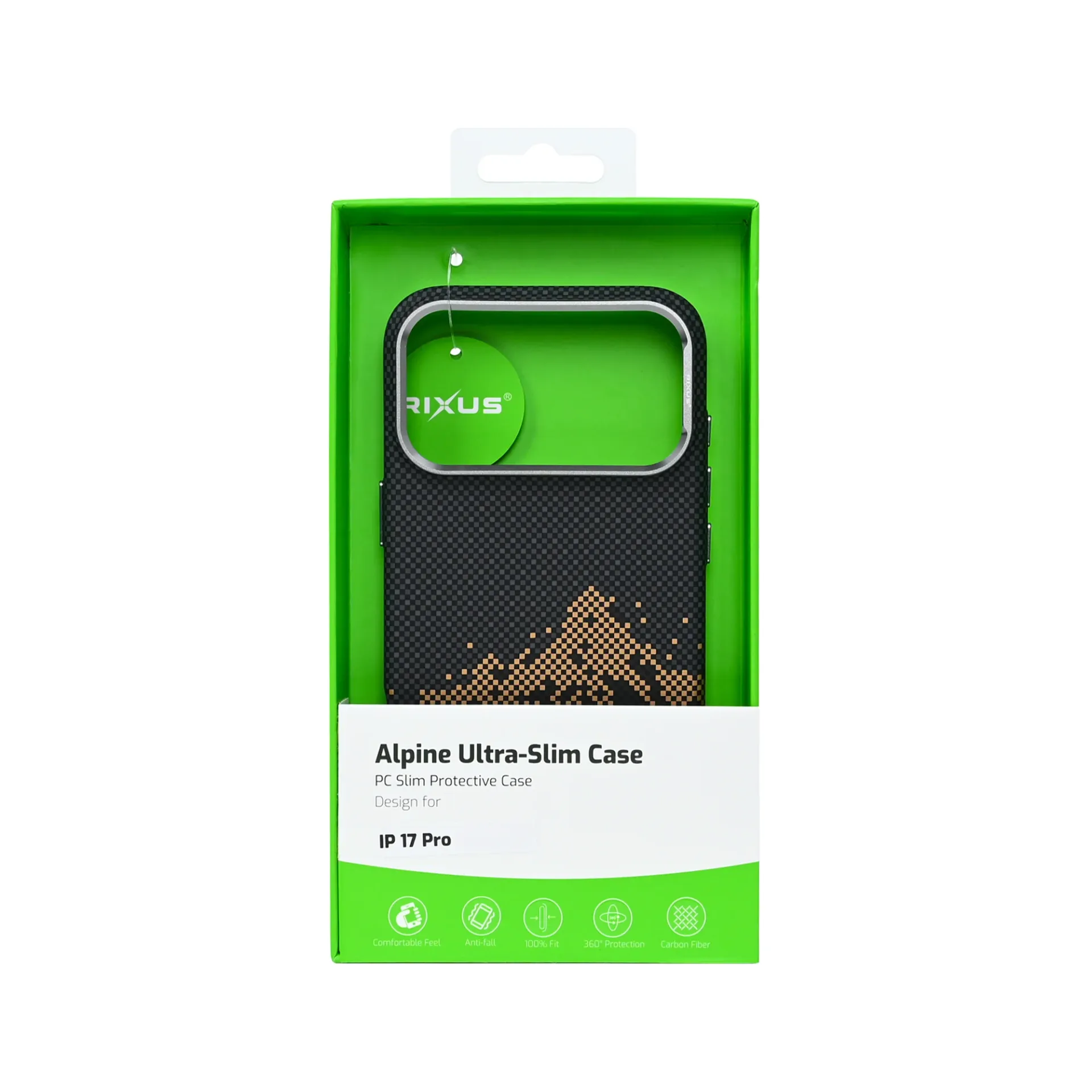 Rixus Alpine Ultra-Slim Case With MagSafe Compatible RXD082 For Apple iPhone 17 Pro Mountain Black