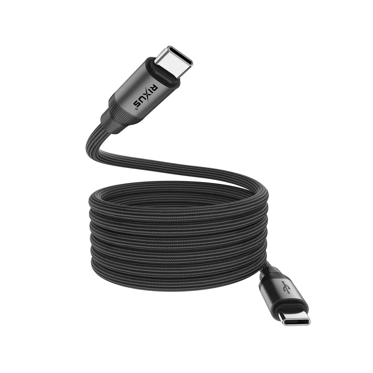 Rixus RXUC61C Magnetic Charging Cord USB-C To USB-C 1m 60W Black