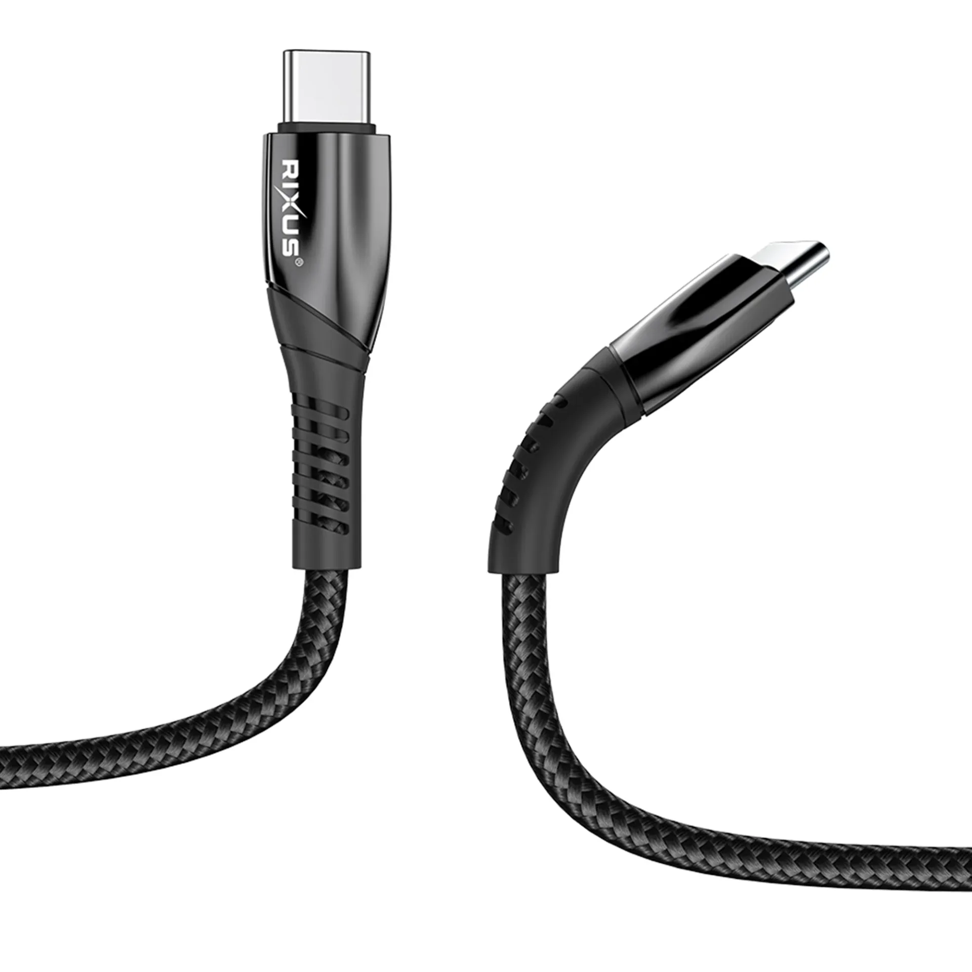 Rixus RXUC30C Alloy USB-C Data Cable Metal Gray