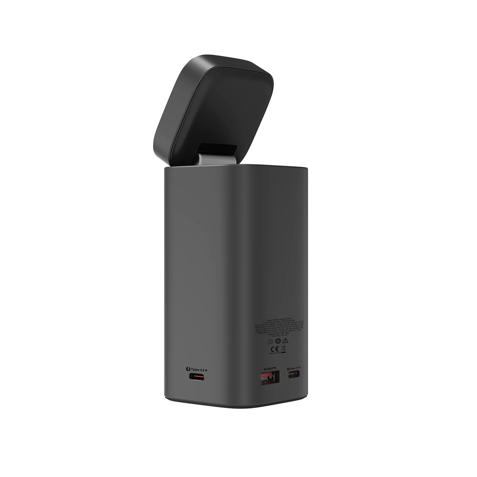 Rixus RXPB15 Magnetic Powerbank With TFT Screen 15000mAh 100W Dark grey