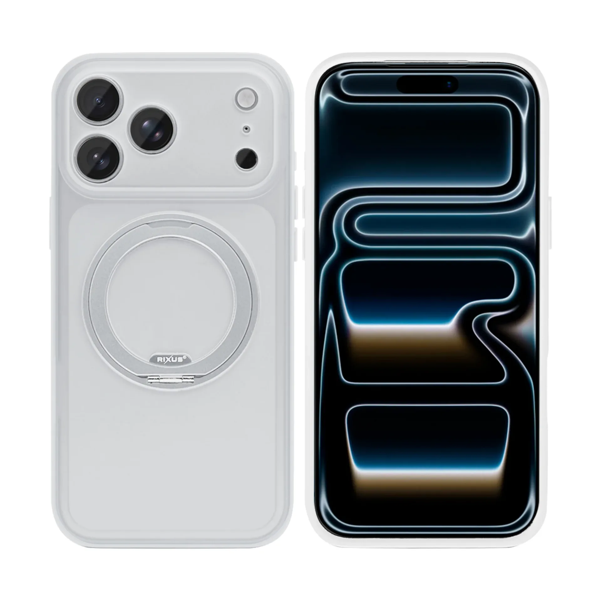 Rixus SnapGrip 360 Case For Apple iPhone 17 Pro Max White