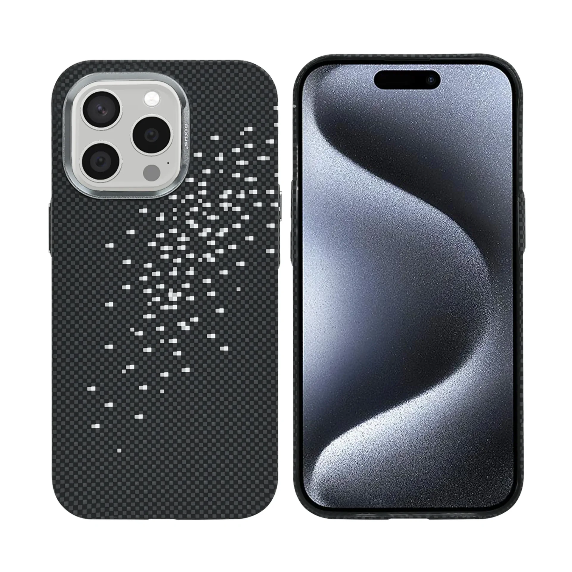 Rixus Alpine Ultra-Slim Case With MagSafe Compatible RXD022 For Apple iPhone 15 Pro Max Galaxy Black