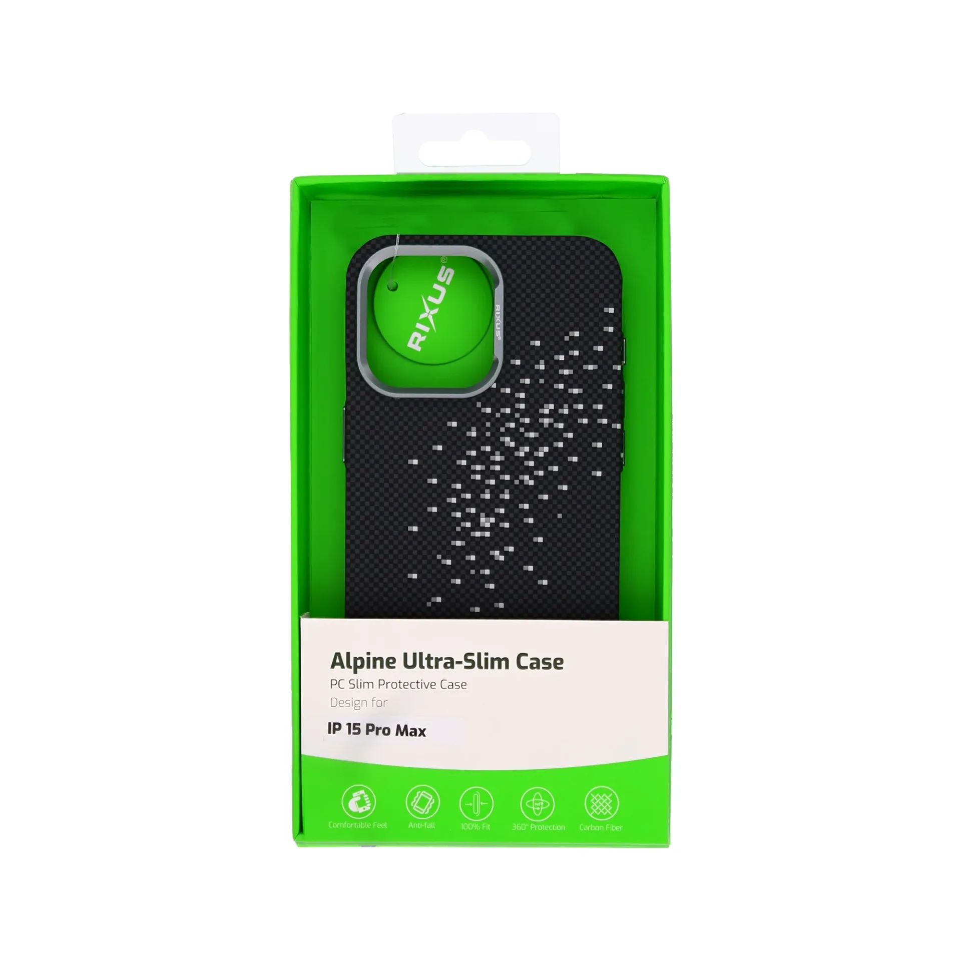 Rixus Alpine Ultra-Slim Case With MagSafe Compatible RXD022 For Apple iPhone 15 Pro Max Galaxy Black