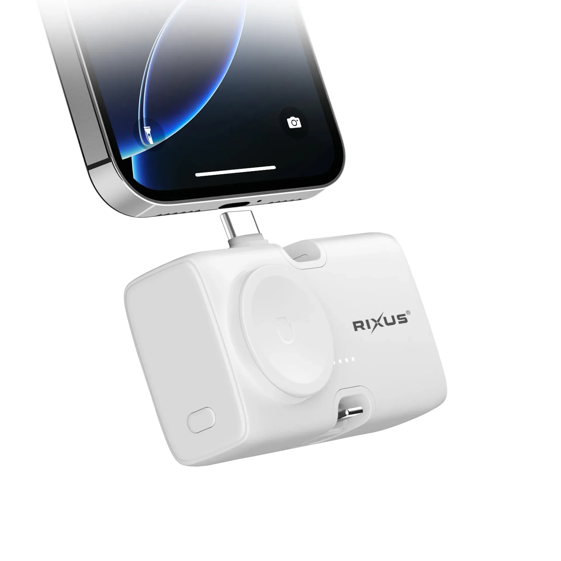 Rixus RXPB13 Mini Click-On 3 in 1 Powerbank 4500mAh White