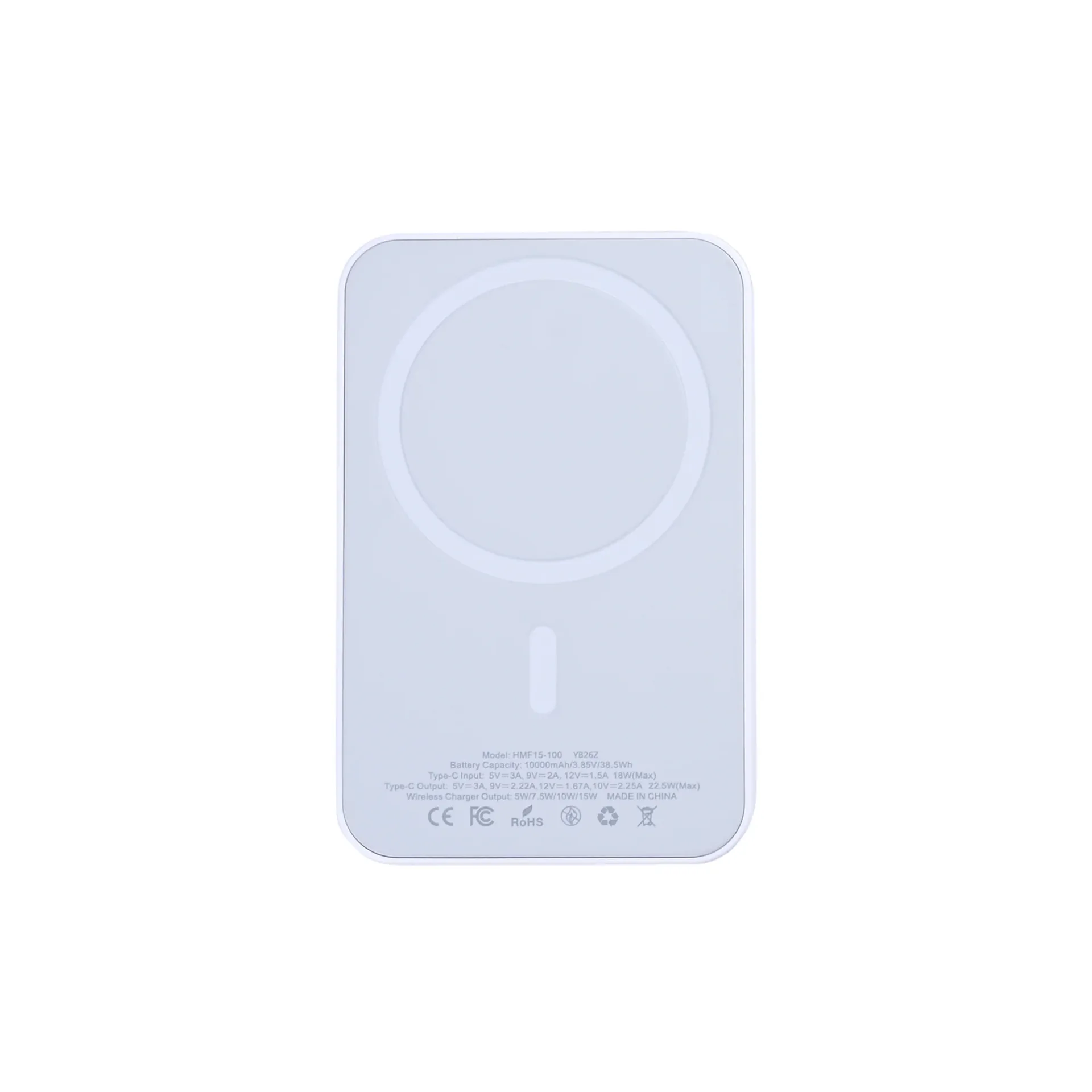 For Apple iPhone 12, 13, 14, 15, 16, 17 Series Battery Pack Magnetic Charging 15W 10000mAh White