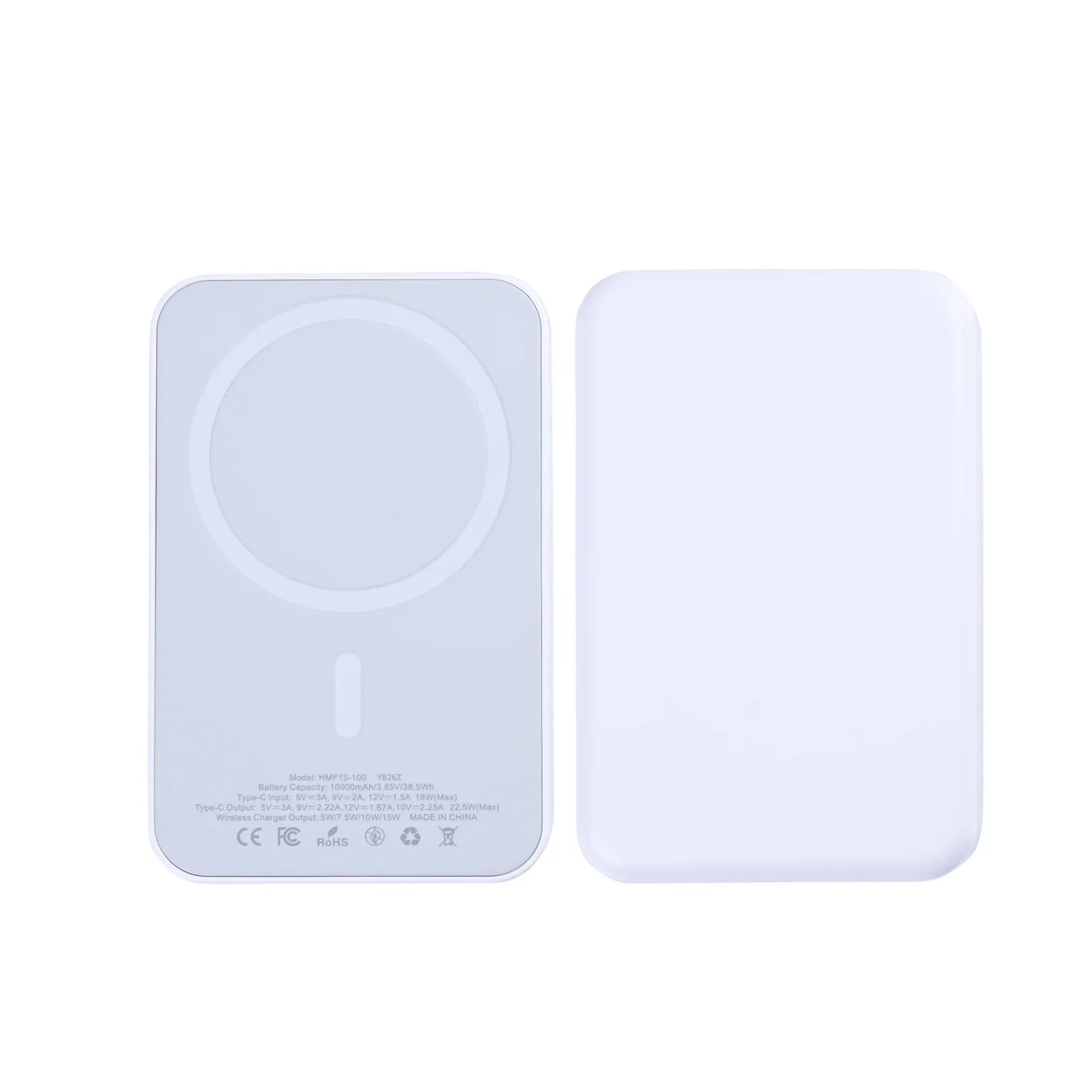 For Apple iPhone 12, 13, 14, 15, 16, 17 Series Battery Pack Magnetic Charging 15W 10000mAh White