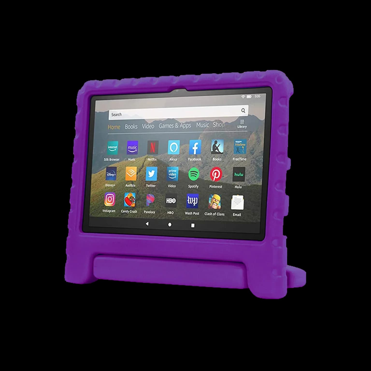Rixus RXTC06 Tablet Kids Case For Apple iPad Air 1 9.7 inch, iPad 5, iPad 2 9.7 inch, iPad 6, iPad Pro 9.7 inch, iPad 7 Purple