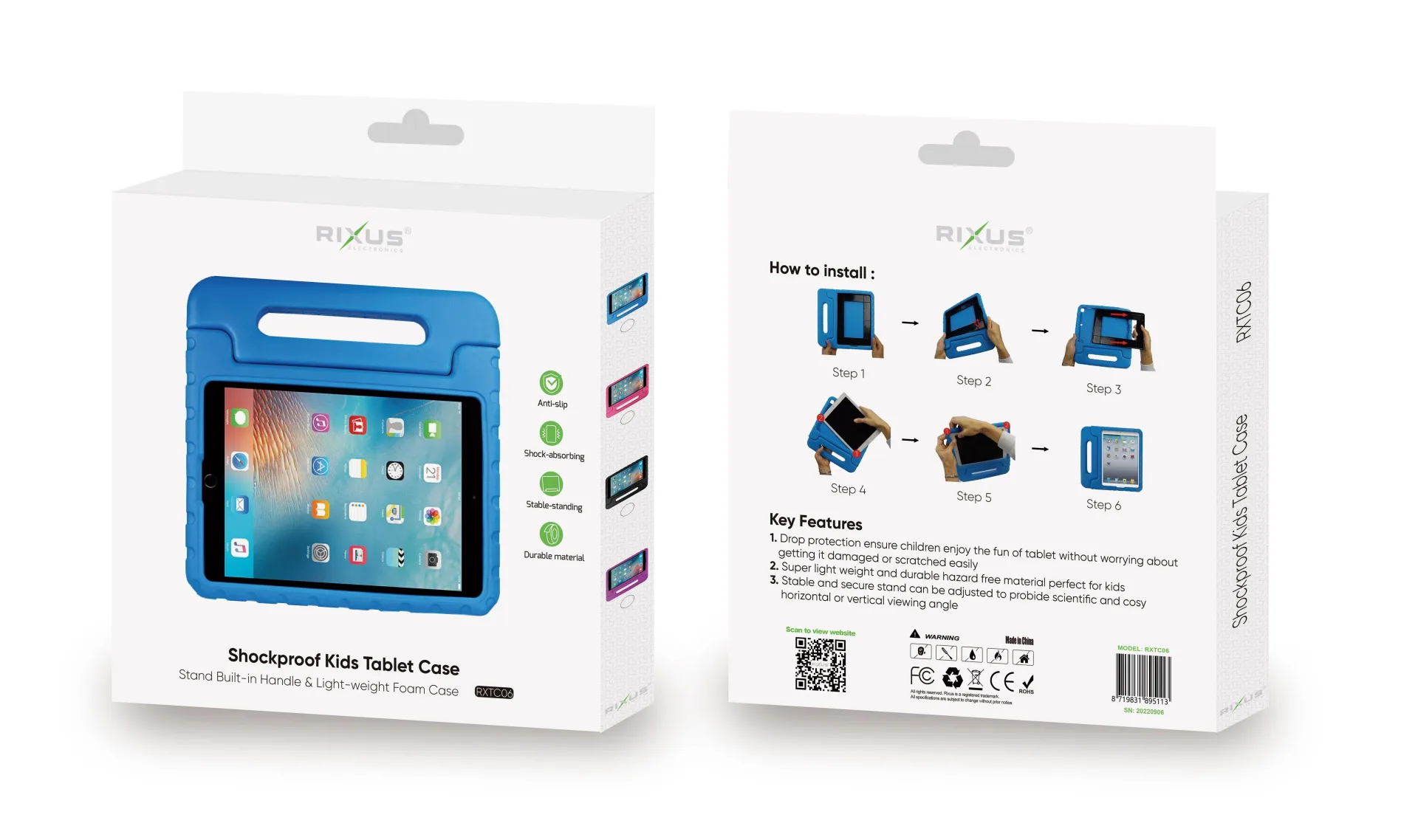 Rixus RXTC06 Tablet Kids Case For Apple iPad Pro 11 inch (2022,2021,2020,2018), iPad Air 4 10.9 inch (2020) Blue
