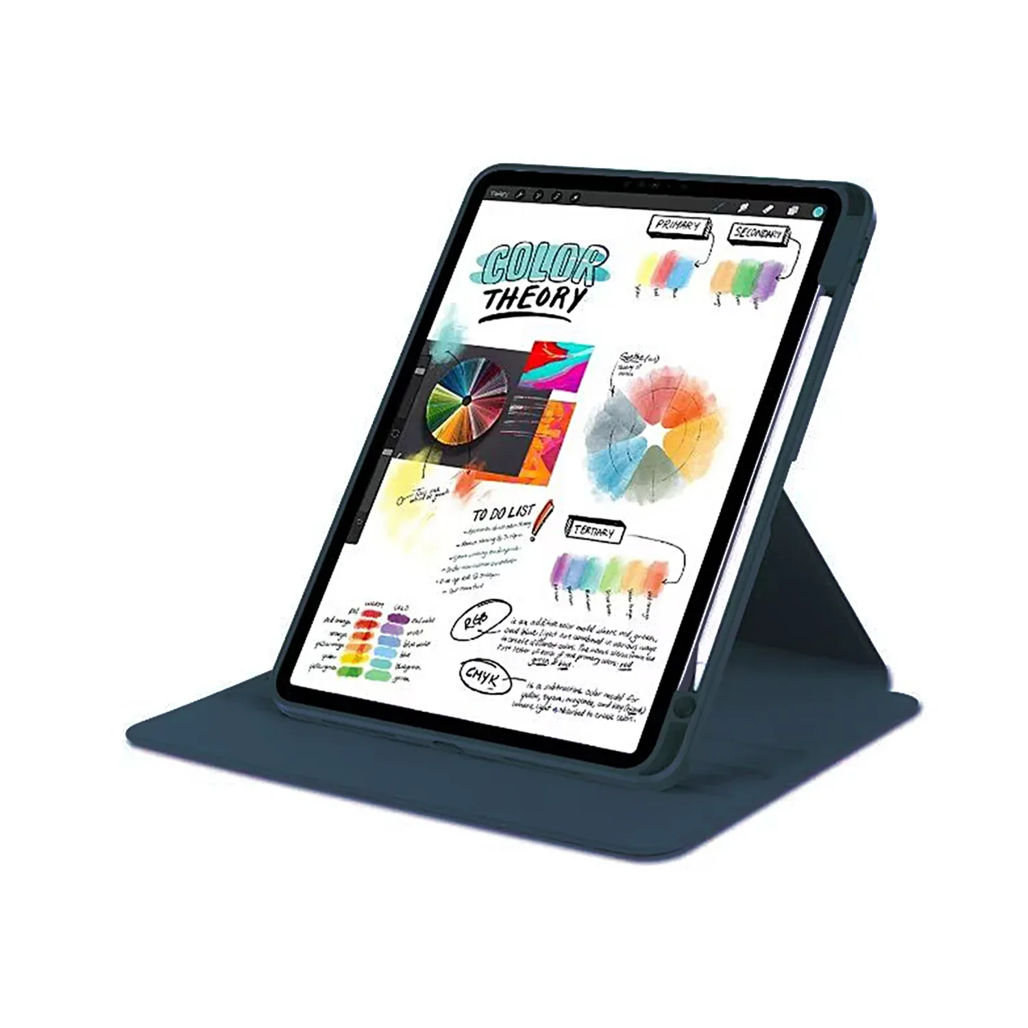 PU Leather Protective Case For Apple iPad Air, Air 2 9.7 inch Dark Blue