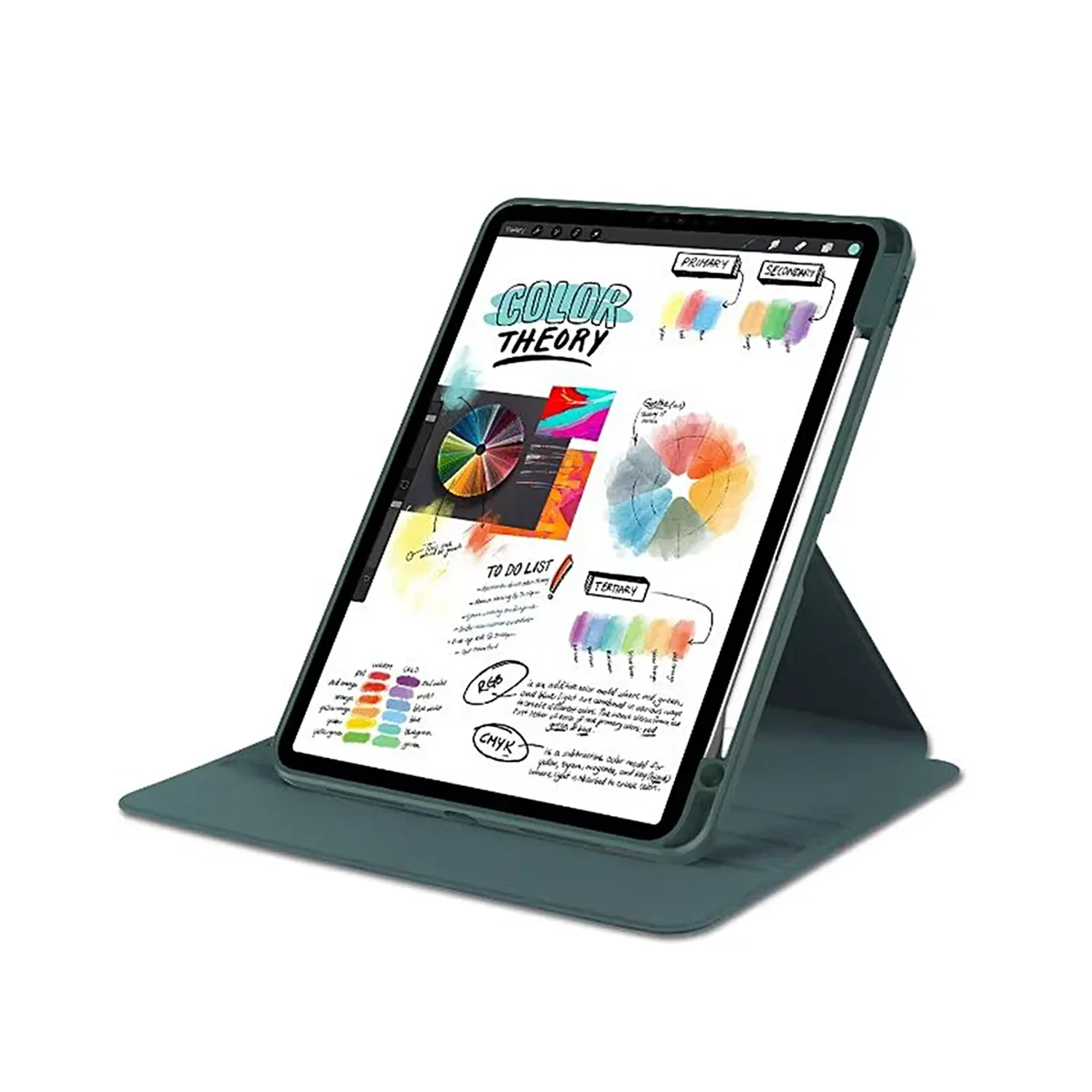 PU Leather Protective Case For Apple iPad Air, Air 2 9.7 inch Midnight Green