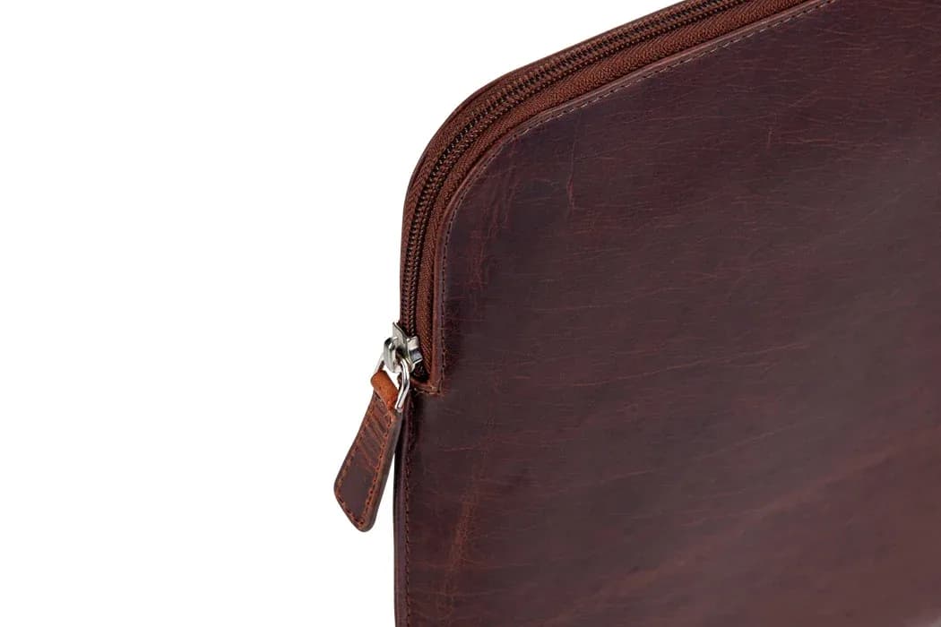 BLUCACTUS LS1003BR Leather Laptop Sleeve 14 inch Brown
