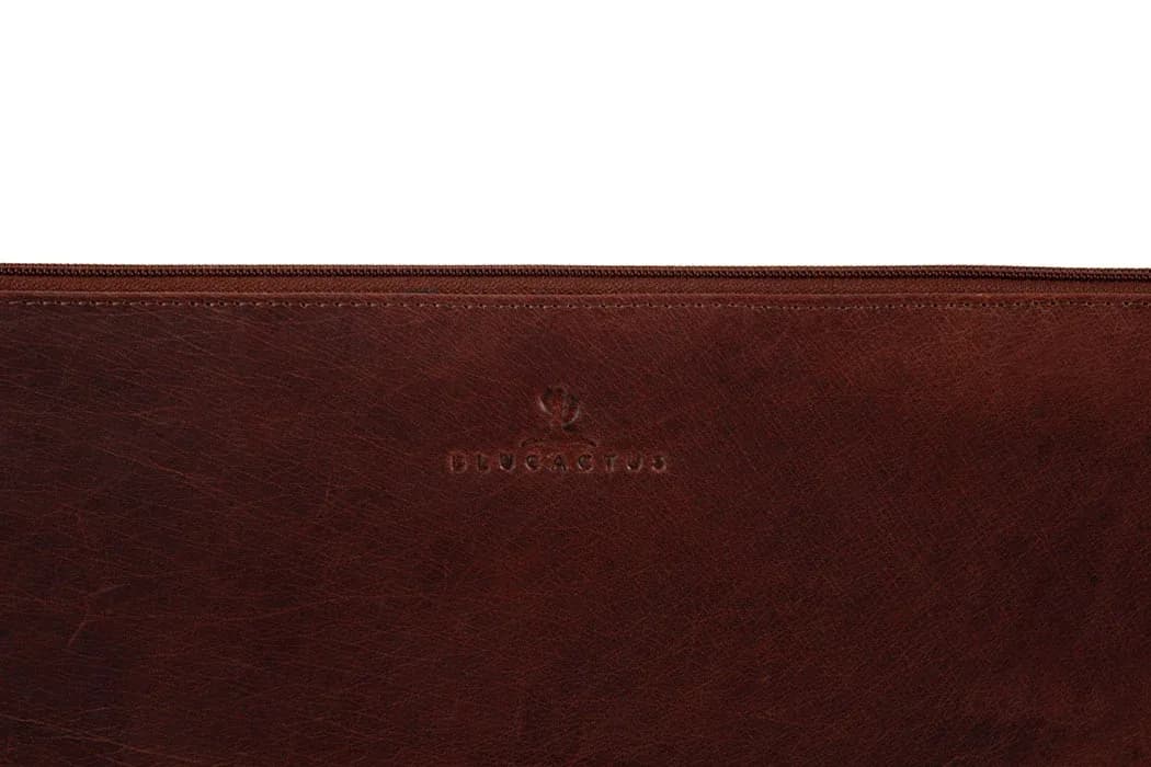 BLUCACTUS LS1003BR Leather Laptop Sleeve 14 inch Brown