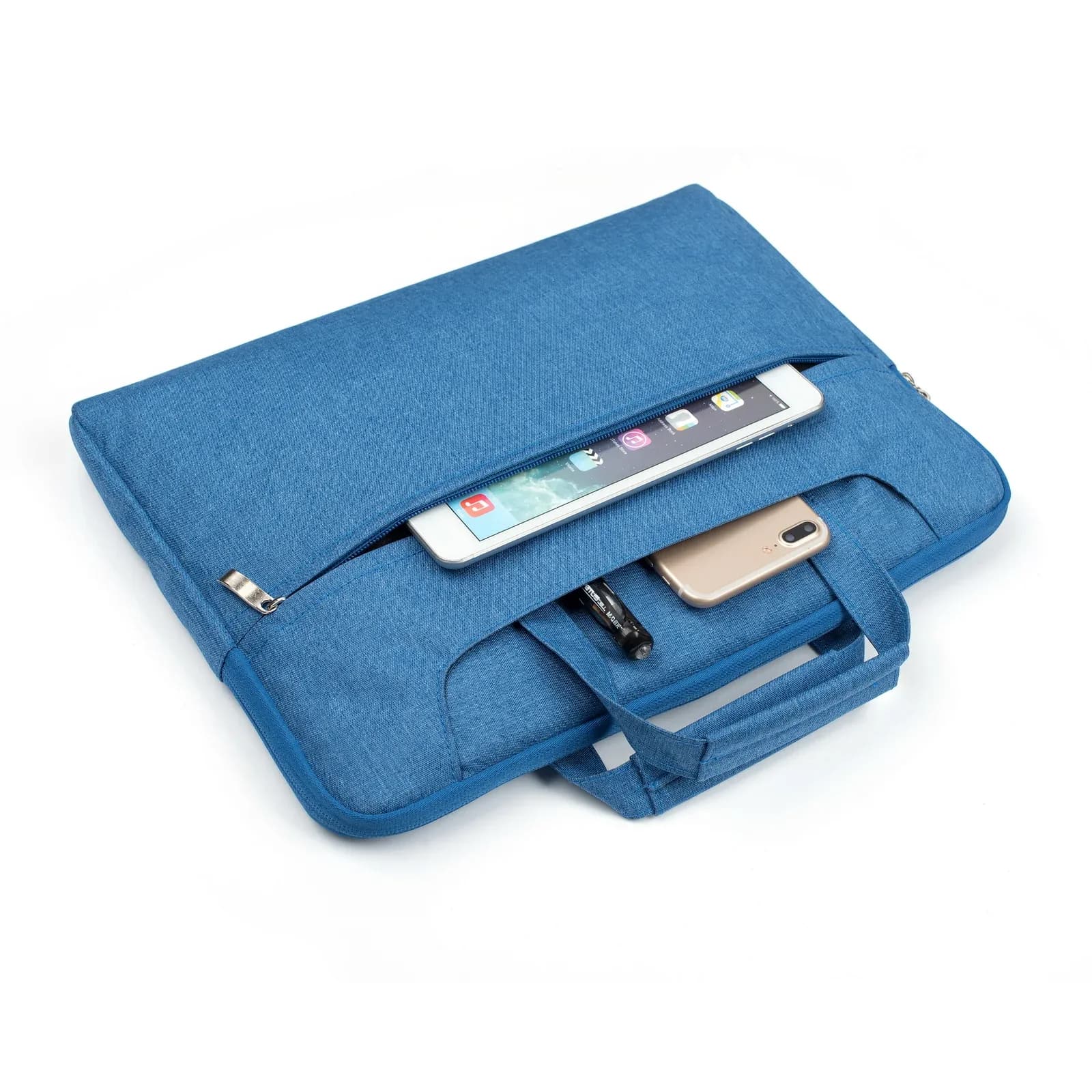 Laptop Sleeve Bag With Shoulder Strap 11, 12 inch Denim Blue