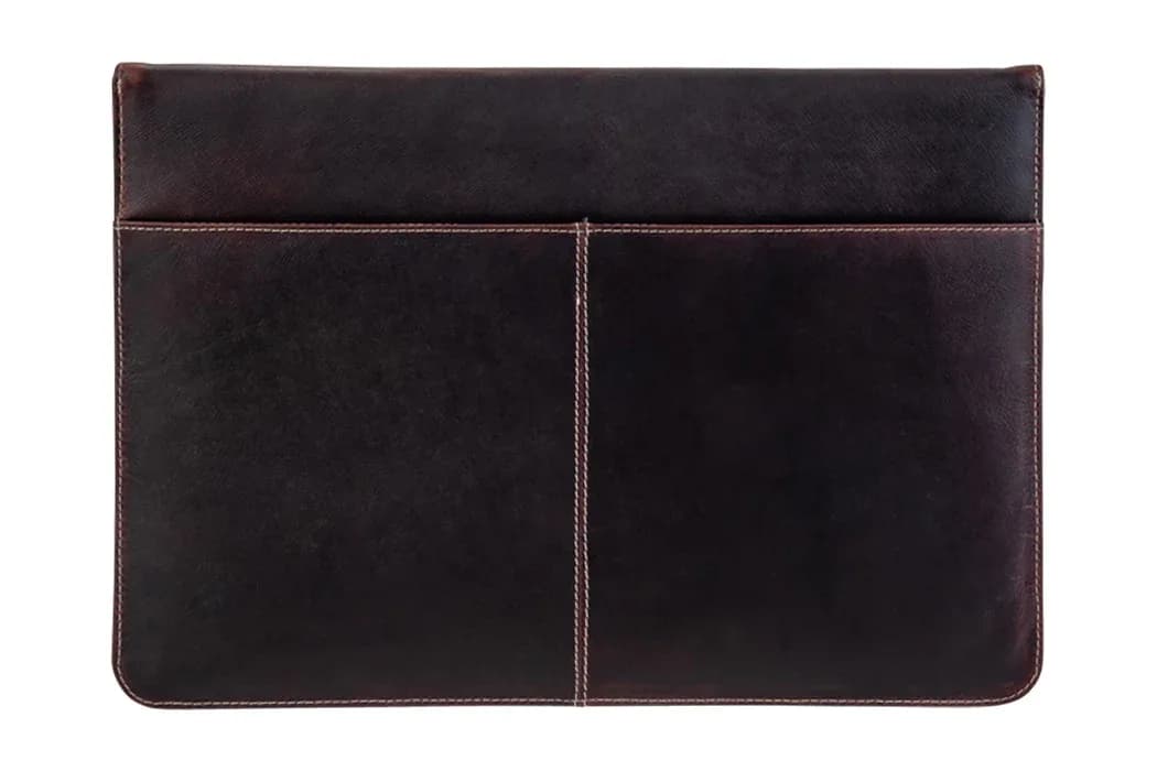 BLUCACTUS OF1001BR Leather Laptop Folder 14 inch Matte Brown