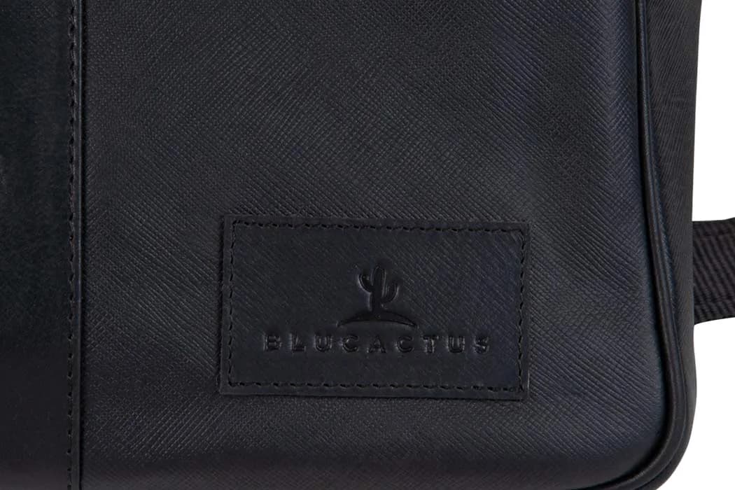 BLUCACTUS OB1003BK Leather Office Bag Black