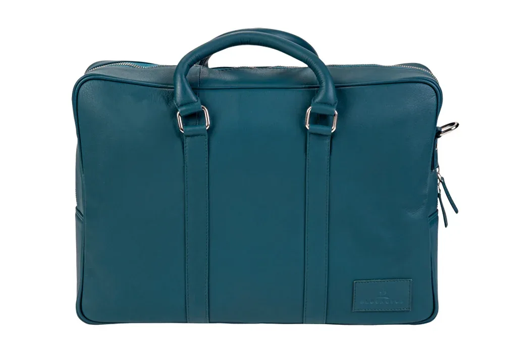 BLUCACTUS OB1002GR Leather Office Bag Green