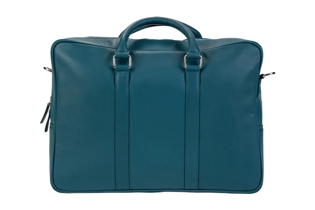BLUCACTUS OB1002GR Leather Office Bag Green