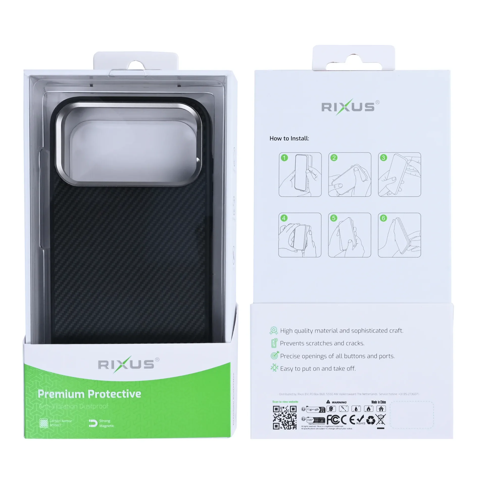Rixus Mag Carbon With MagSafe Compatible For Apple iPhone 17 Pro Max Titanium Black