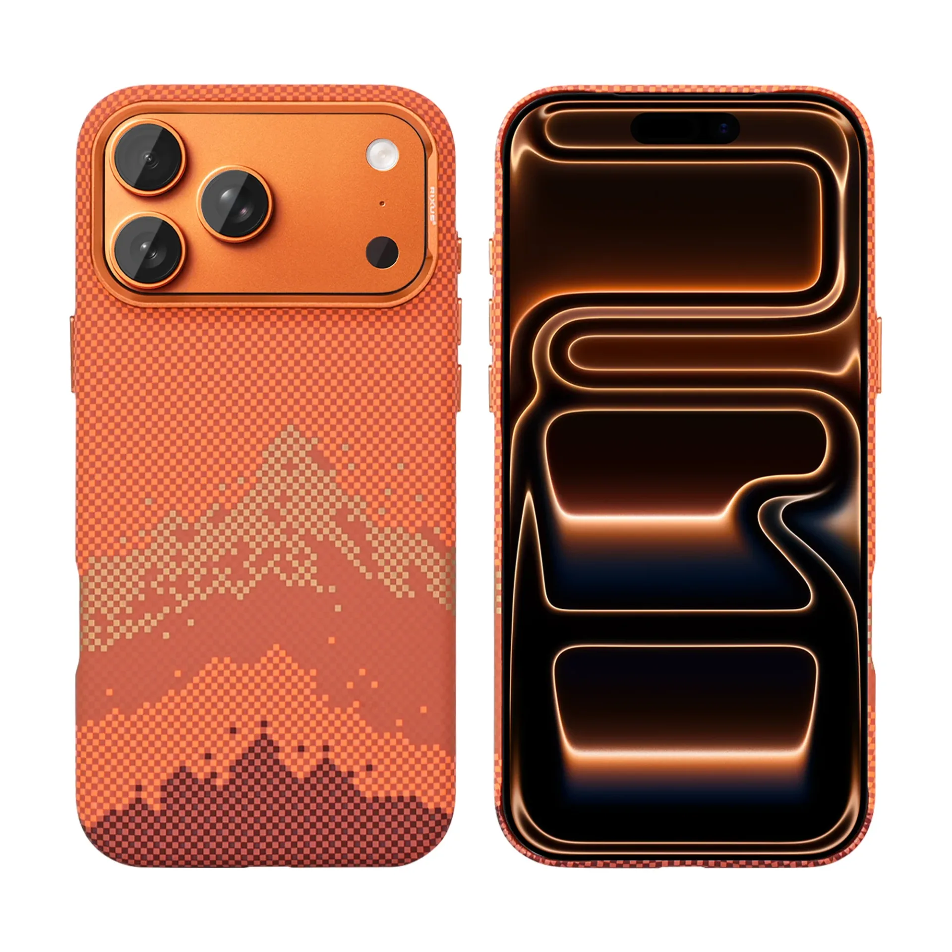 Rixus Alpine Ultra-Slim Case With MagSafe Compatible RXD081 For Apple iPhone 17 Pro Max Mountain Orange