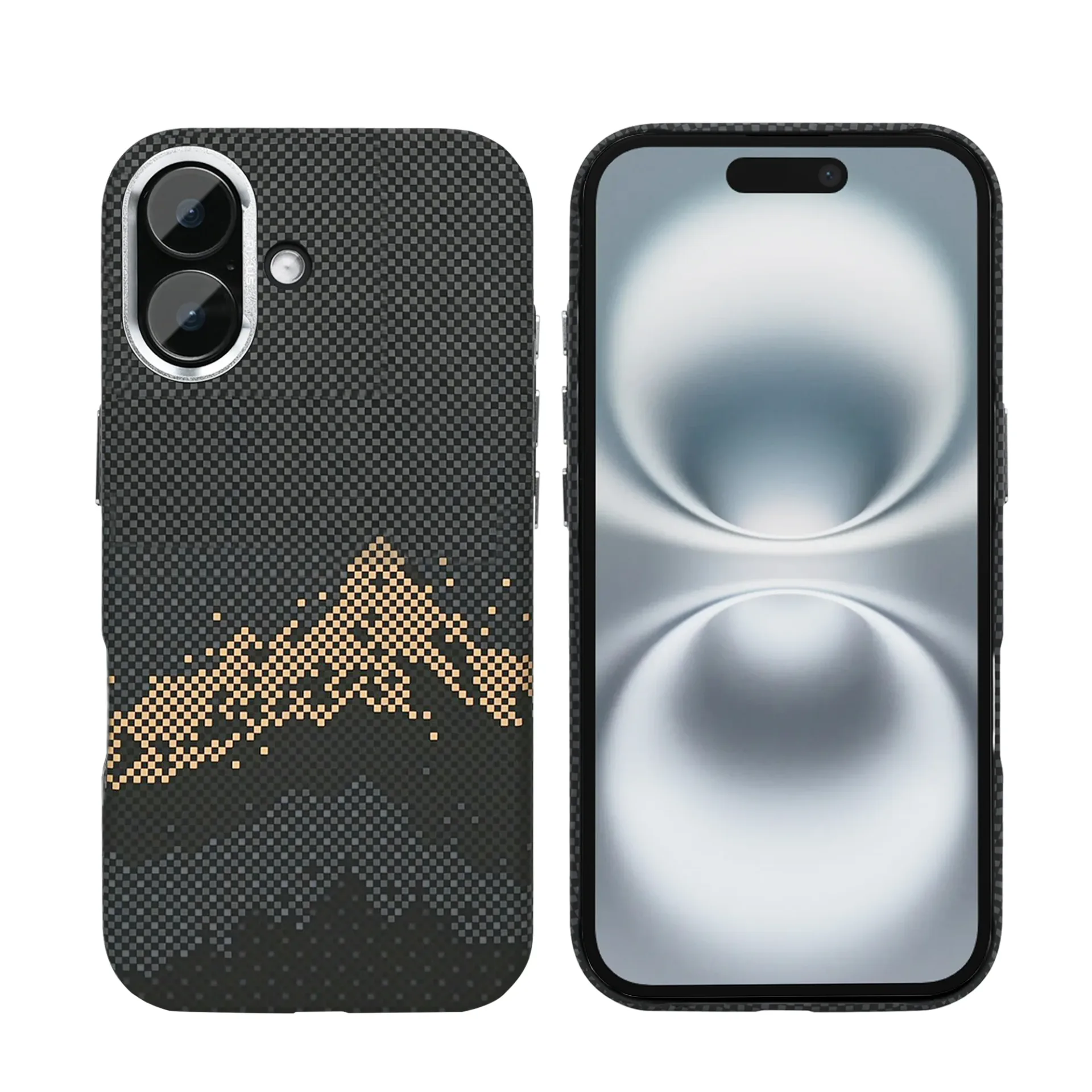 Rixus Alpine Ultra-Slim Case With MagSafe Compatible RXD082 For Apple iPhone 16 Mountain Black