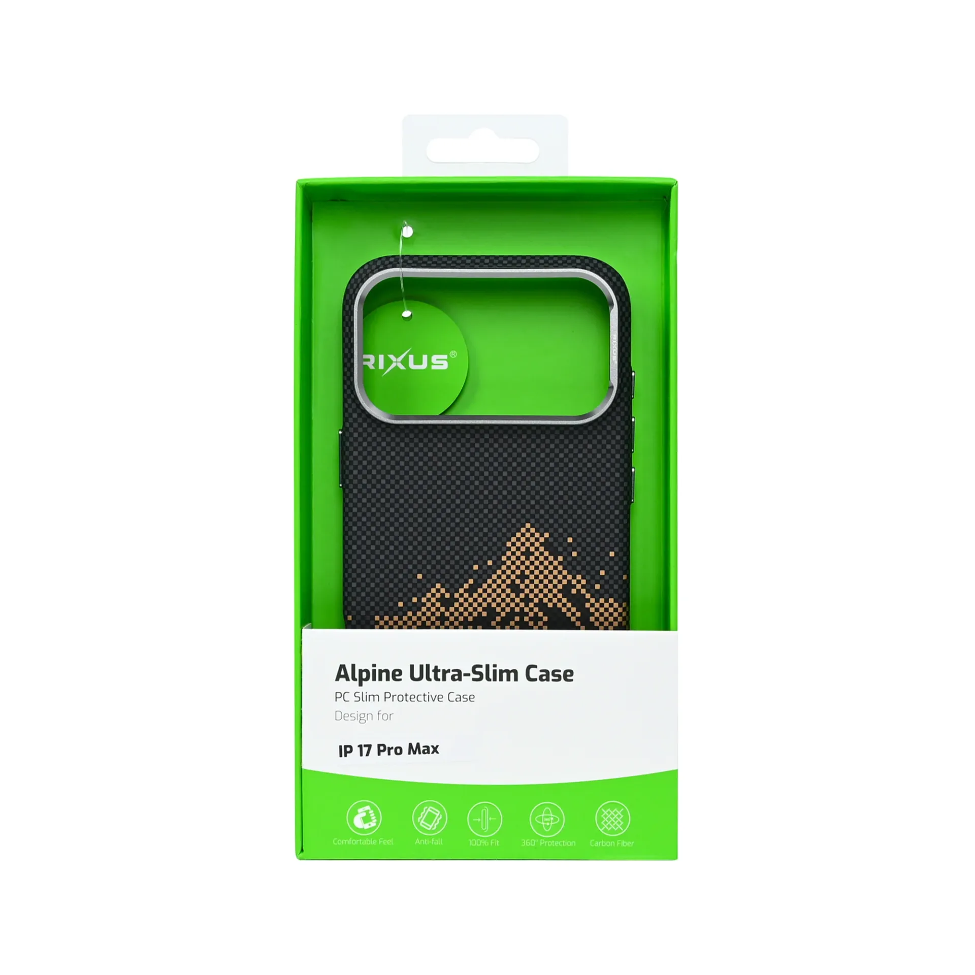 Rixus Alpine Ultra-Slim Case With MagSafe Compatible RXD082 For Apple iPhone 17 Pro Max Mountain Black
