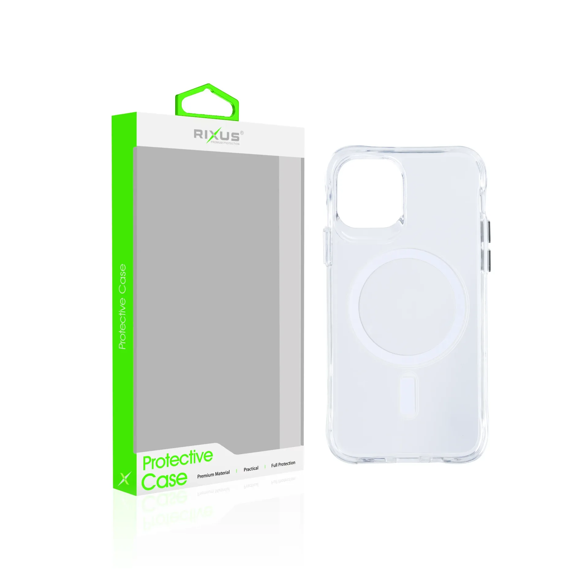 Rixus Anti Shock Case TPU With MagSafe Compatible For Apple iPhone 12, 12 Pro Transparent