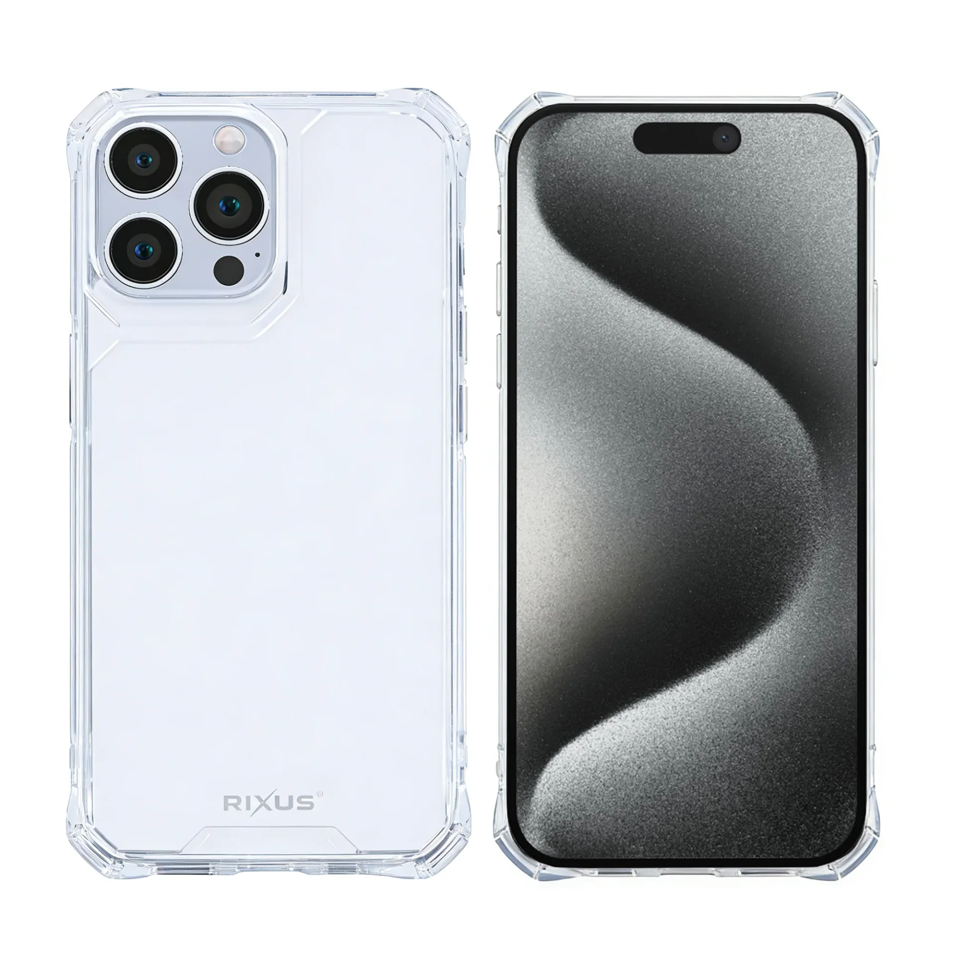 Rixus Armor-X Anti Shock Case For Apple iPhone 15 Pro Max Transparent