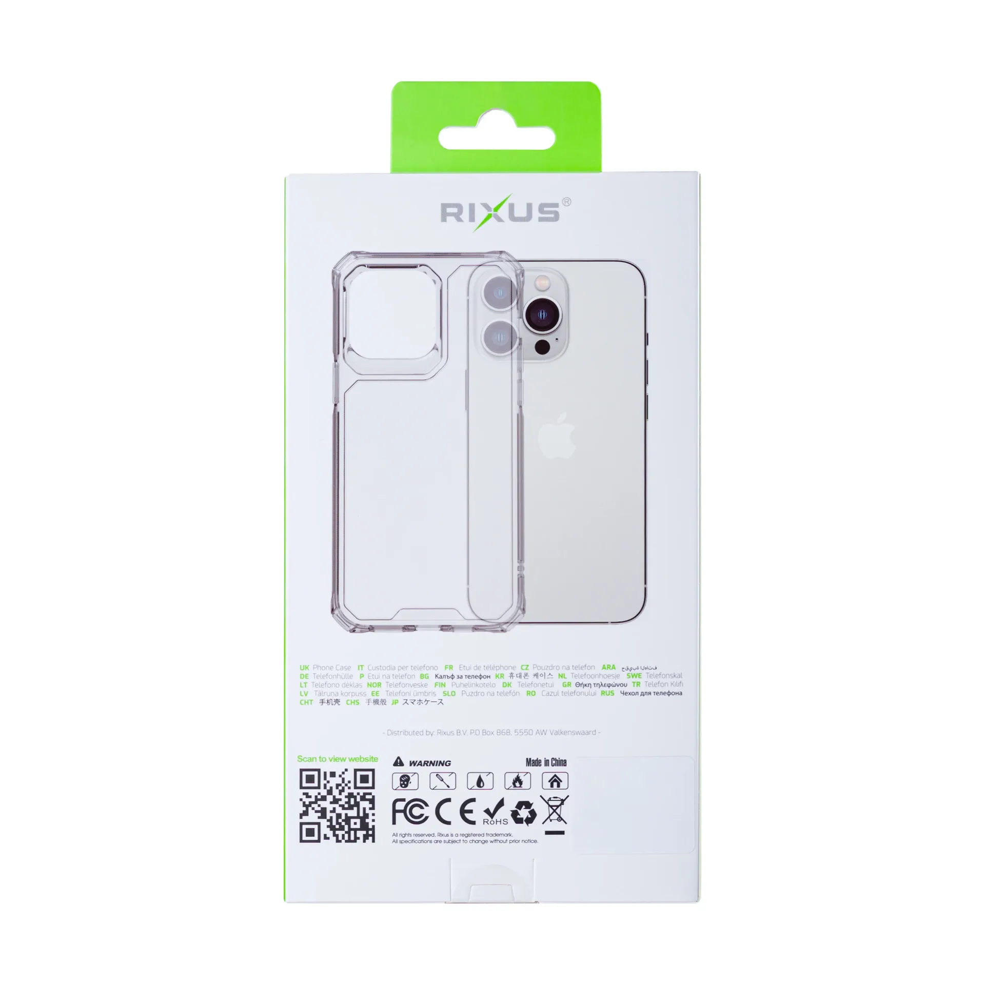 Rixus Armor-X Anti Shock Case For Apple iPhone 16 Plus Transparent