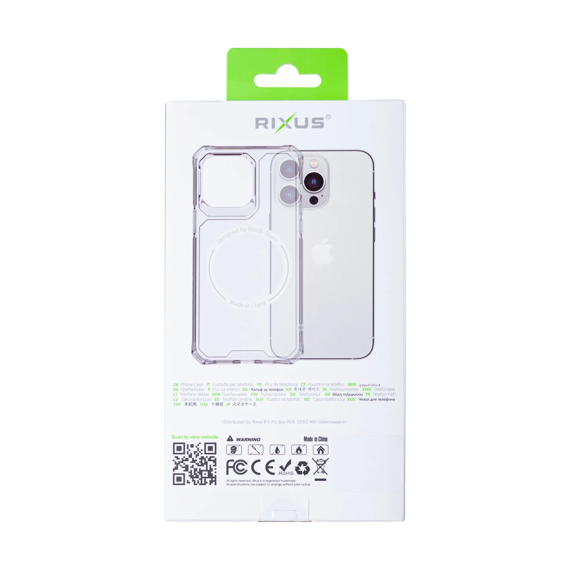 Rixus Armor-X Anti Shock Case With MagSafe Compatible For Apple iPhone 15 Pro Max Transparent