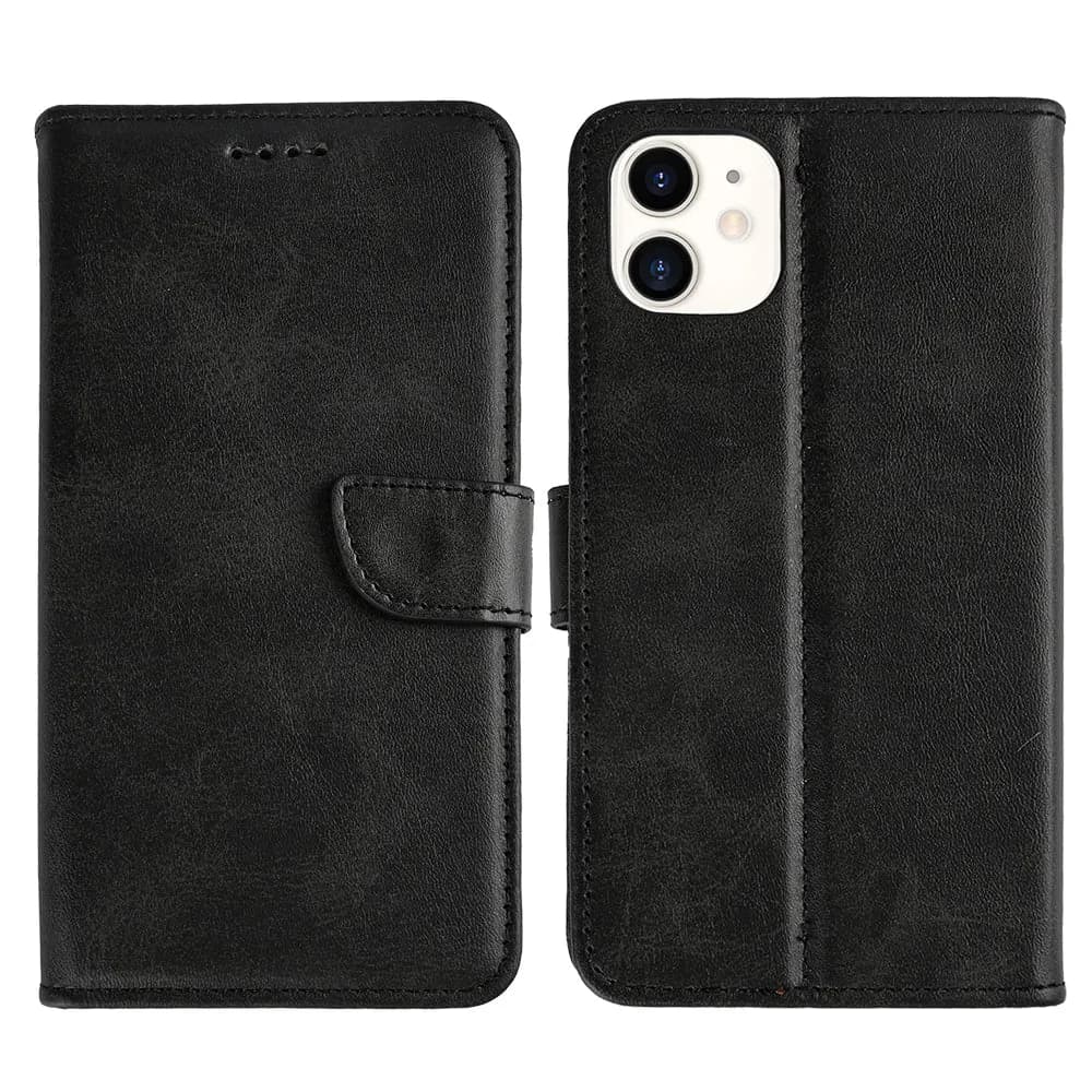Rixus Bookcase For Apple iPhone 11 Black