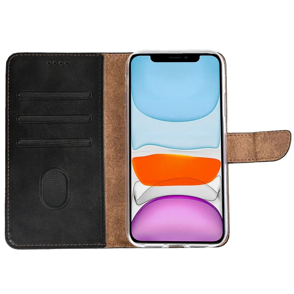 Rixus Bookcase For Apple iPhone 11 Black