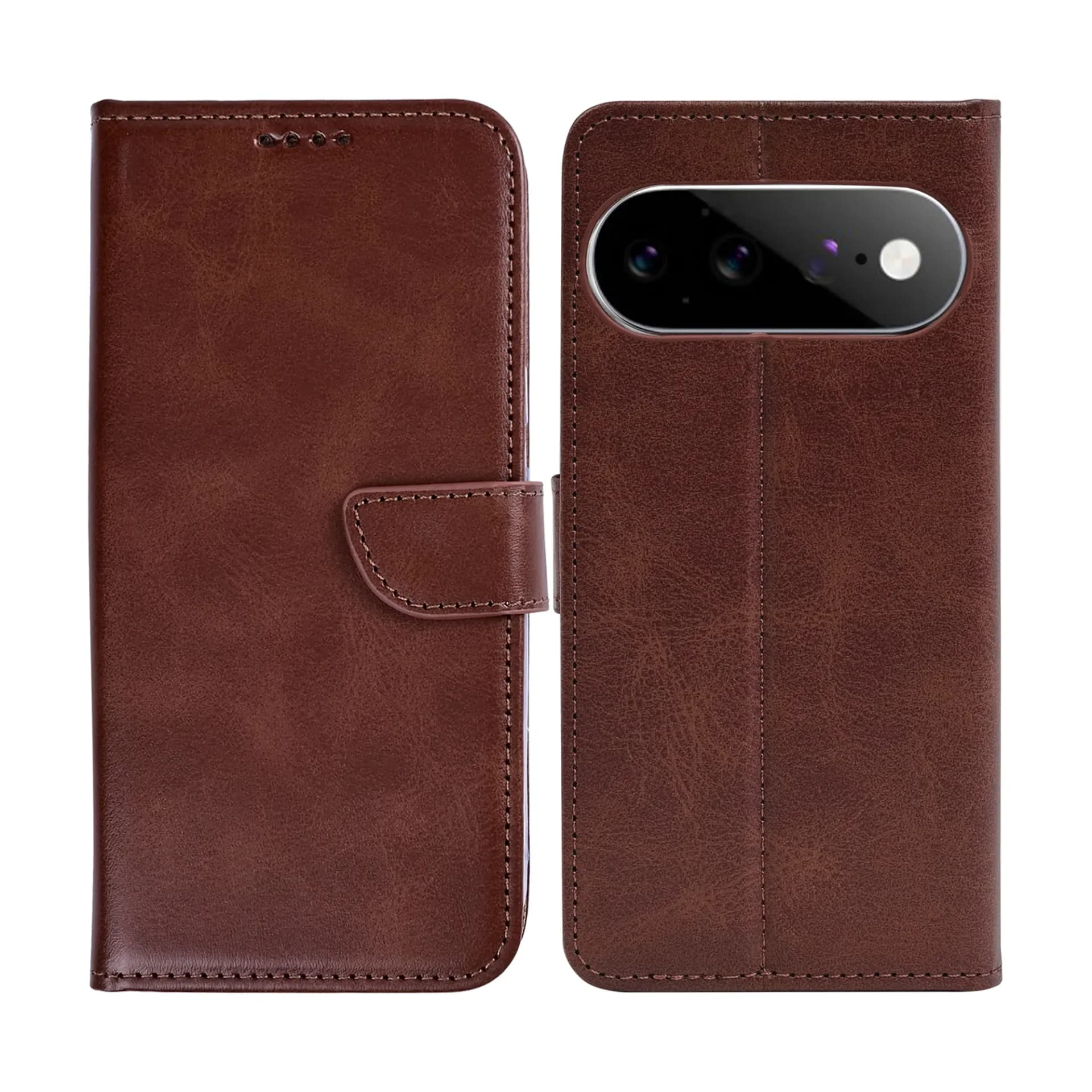 Rixus Bookcase For Google Pixel 11 Pro XL Brown