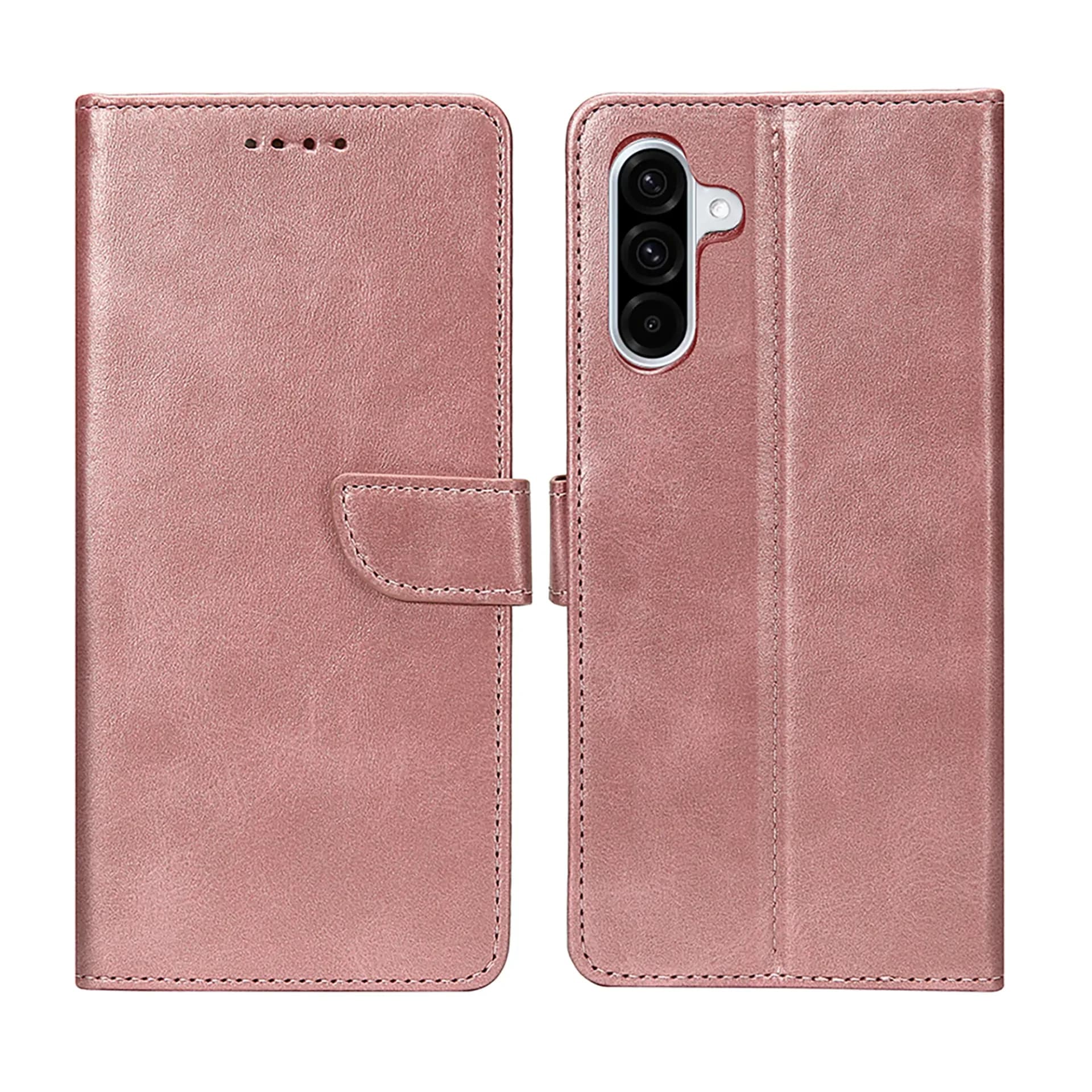 Rixus Bookcase For Samsung Galaxy A36, A37 Pink
