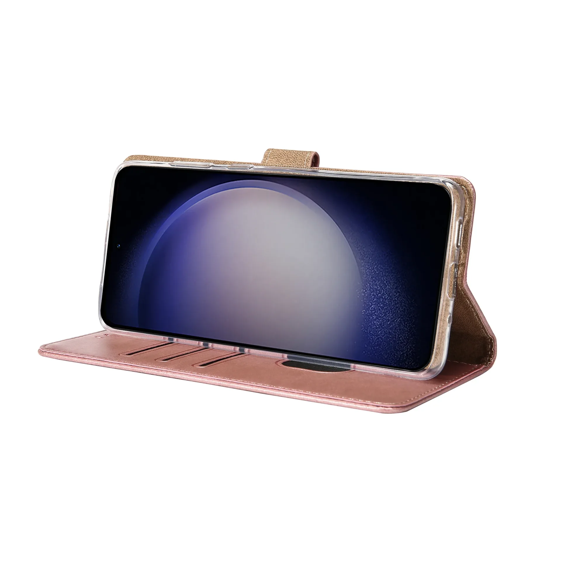 Rixus Bookcase For Samsung Galaxy A36, A37 Pink