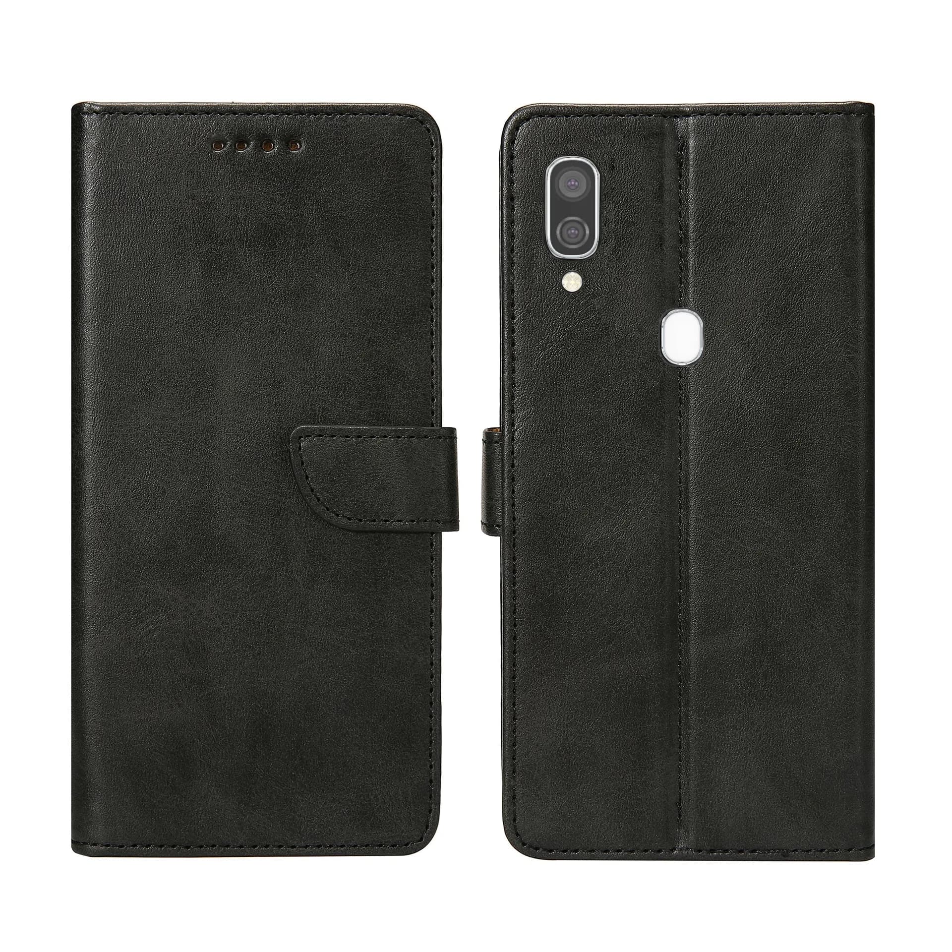 Rixus Bookcase For Samsung Galaxy A40 Black