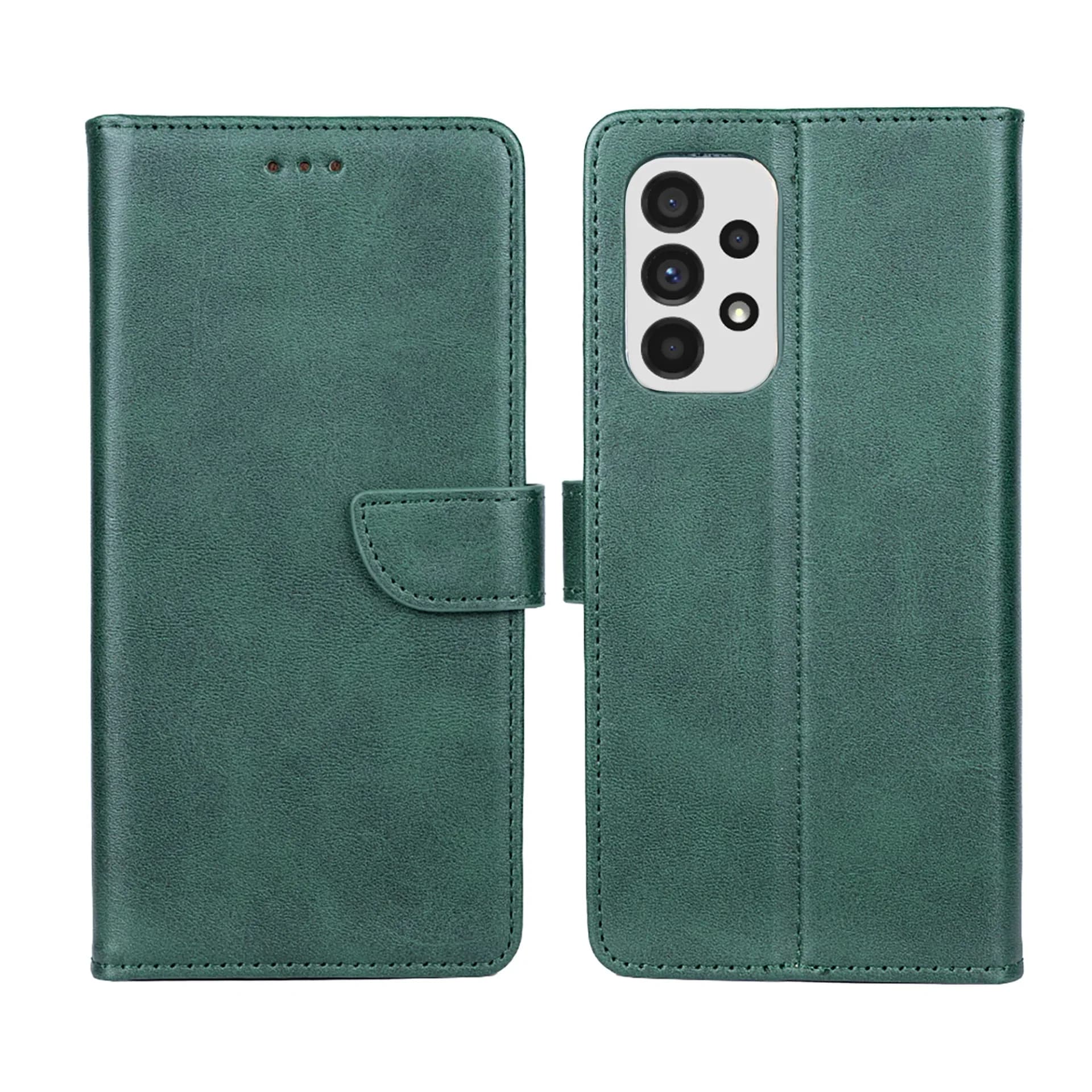 Rixus Bookcase For Samsung Galaxy A53 5G Dark Green