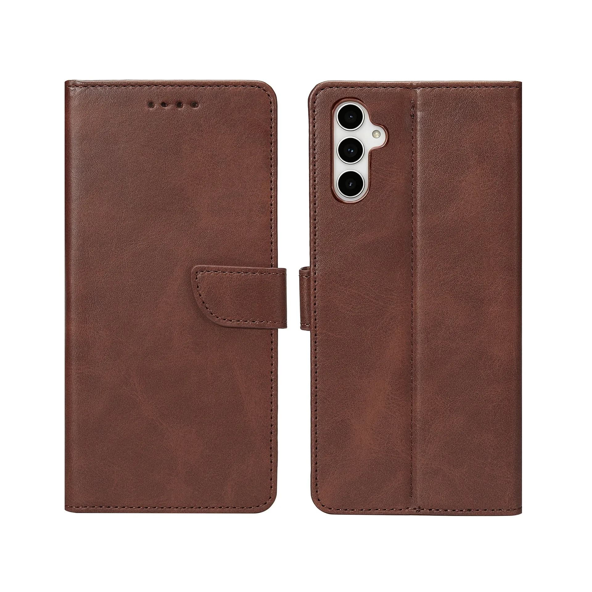 Rixus Bookcase For Samsung Galaxy A54 5G Brown