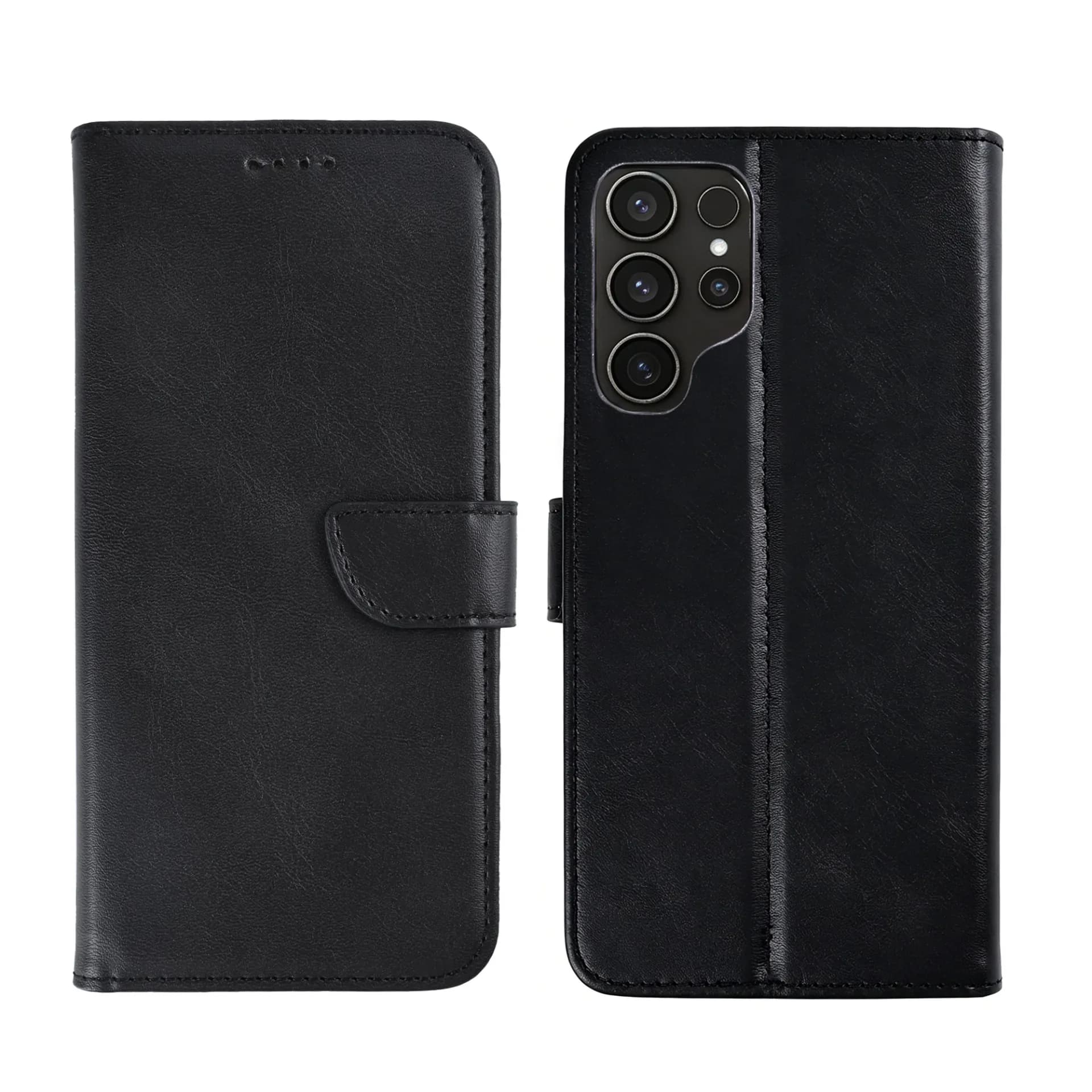Rixus Bookcase For Samsung Galaxy S24 Ultra 5G Black