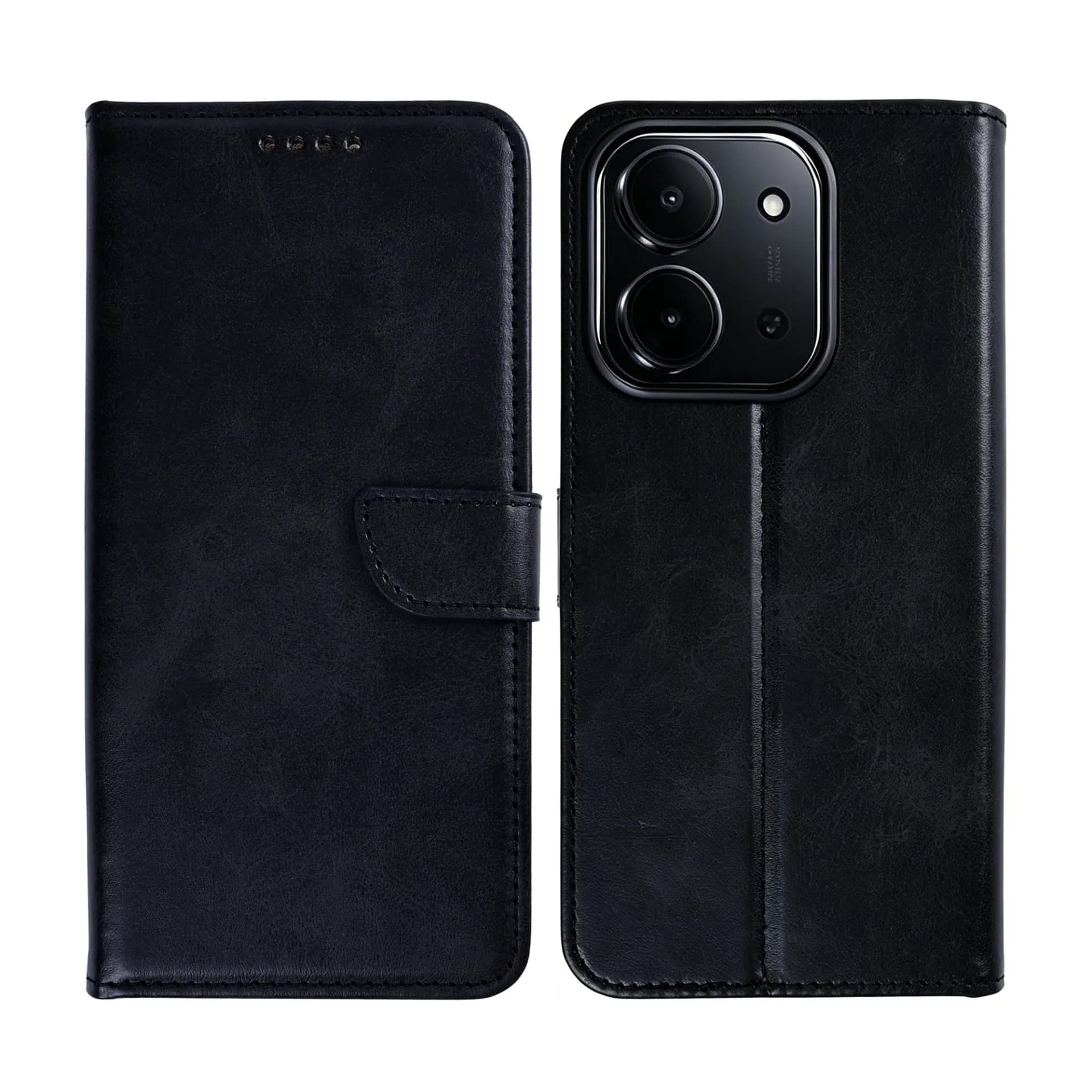 Rixus Bookcase For Xiaomi Redmi 15C Black