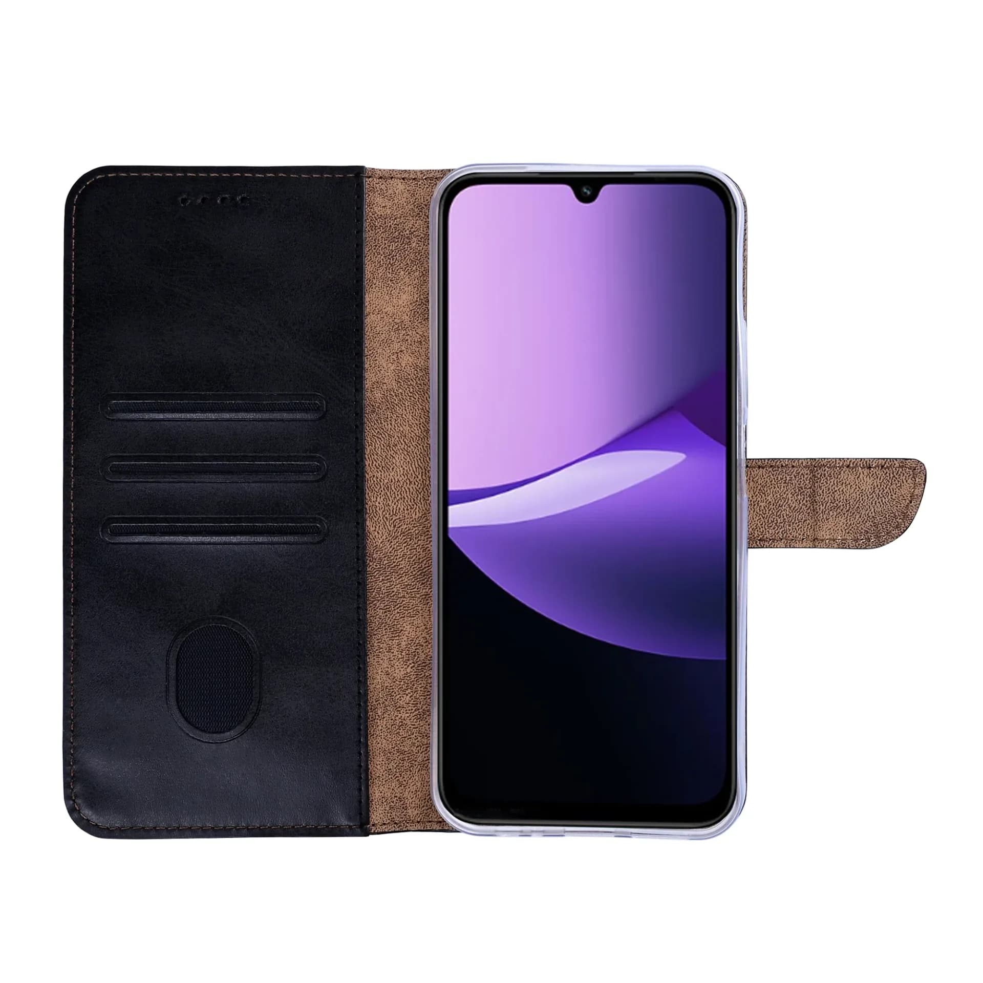 Rixus Bookcase For Xiaomi Redmi 15C Black
