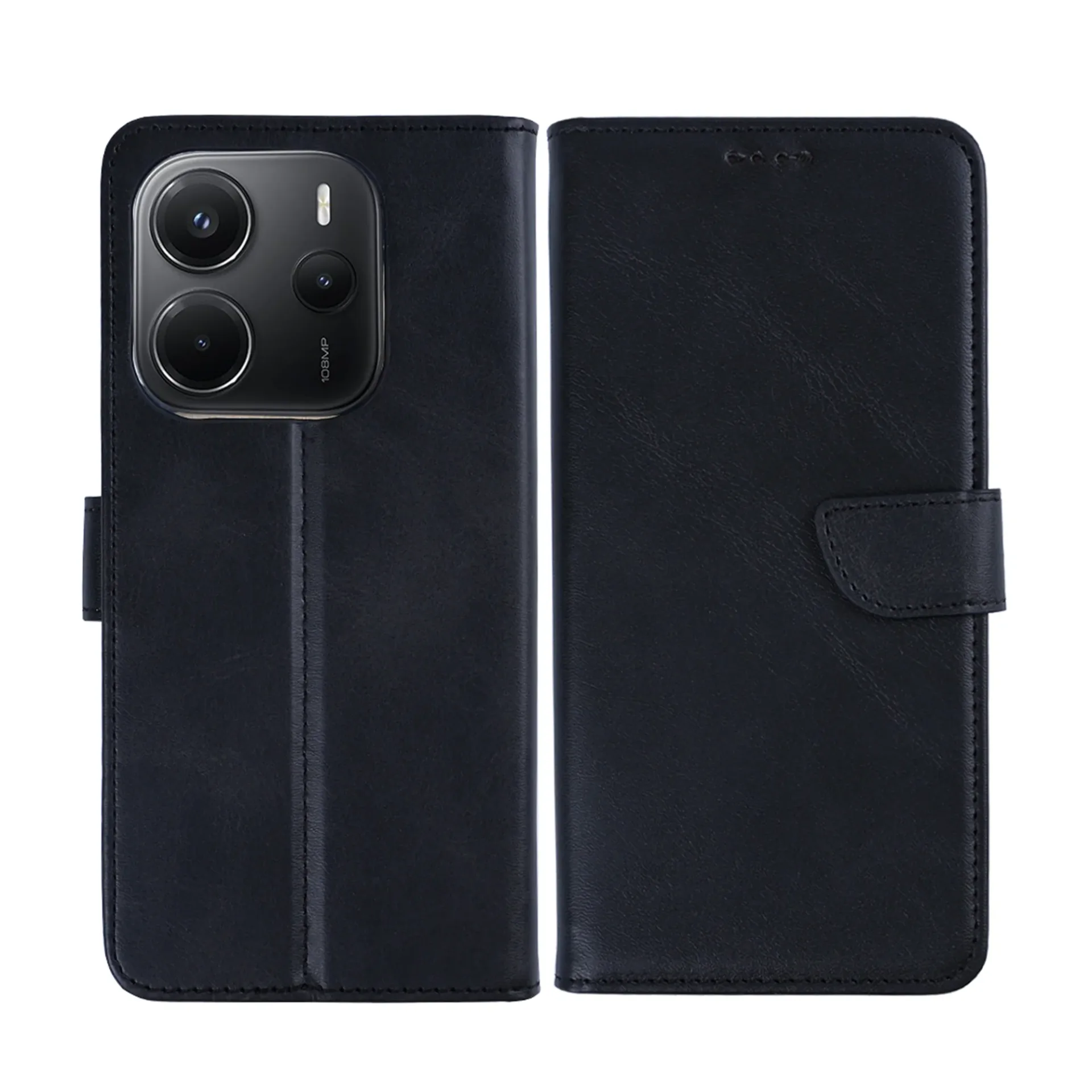 Rixus Bookcase For Xiaomi Redmi Note 14 4G Black