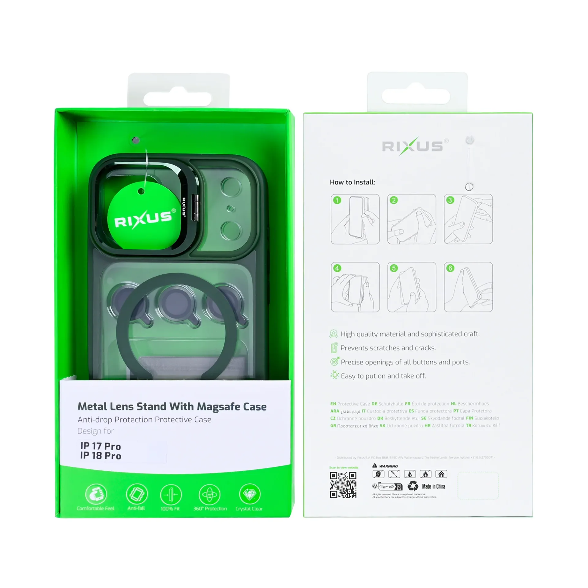 Rixus Classic 03 Case With MagSafe Compatible For Apple iPhone 17 Pro, 18 Pro Dark Green
