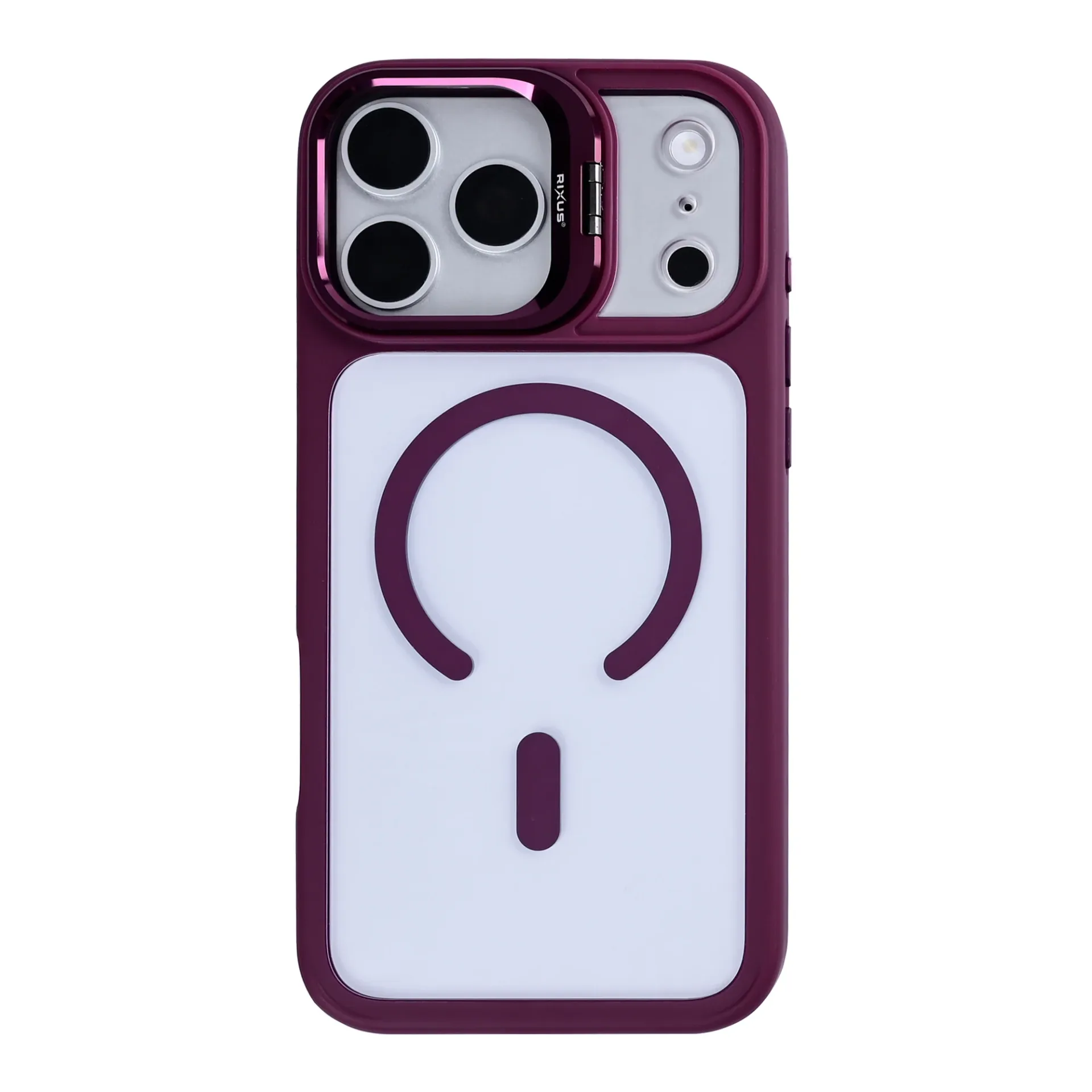 Rixus Classic 03 Case With MagSafe Compatible For Apple iPhone 17 Pro, 18 Pro Dark Pink