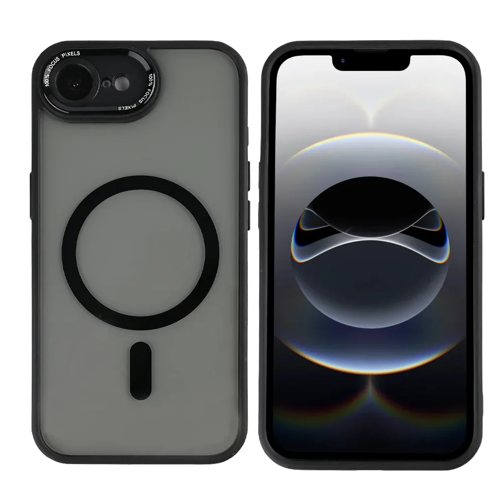 Rixus Classic 04 Case With MagSafe Compatible For Apple iPhone 16e Black