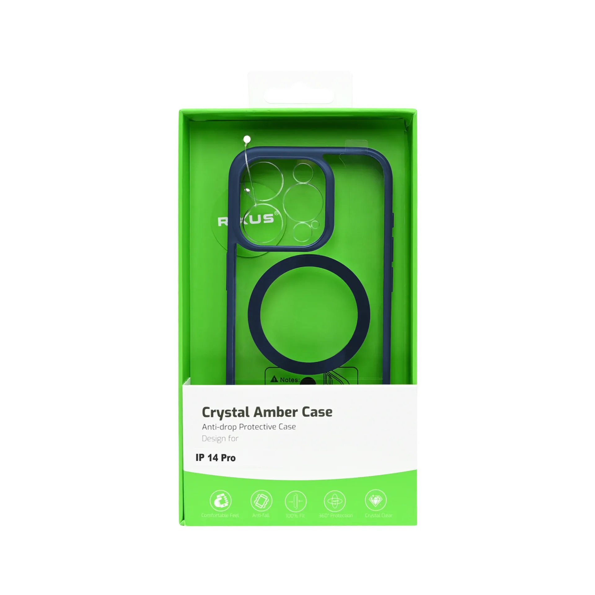 Rixus Crystal Amber Case For Apple iPhone 14 Pro Blue