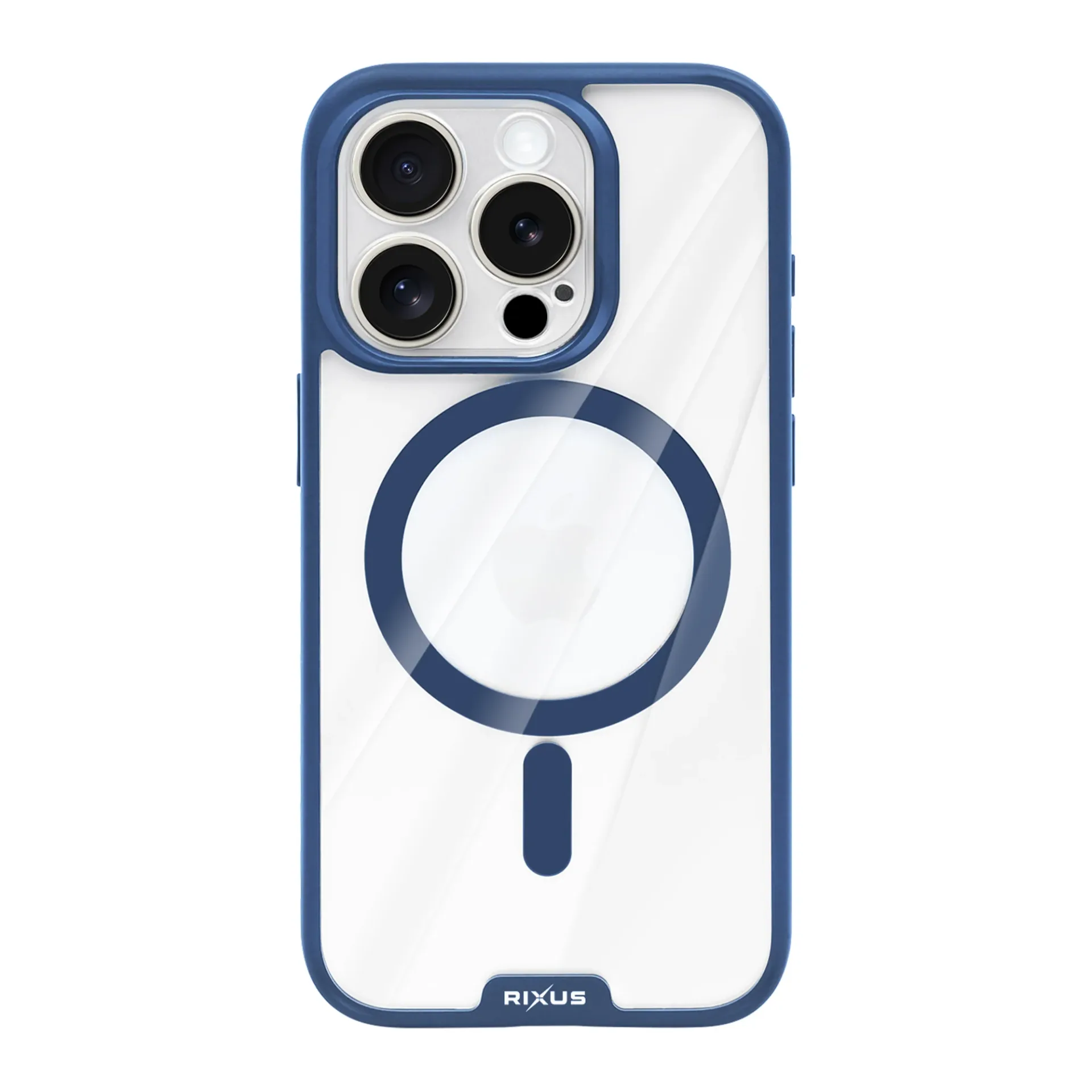 Rixus Crystal Amber Case For Apple iPhone 15 Pro Blue