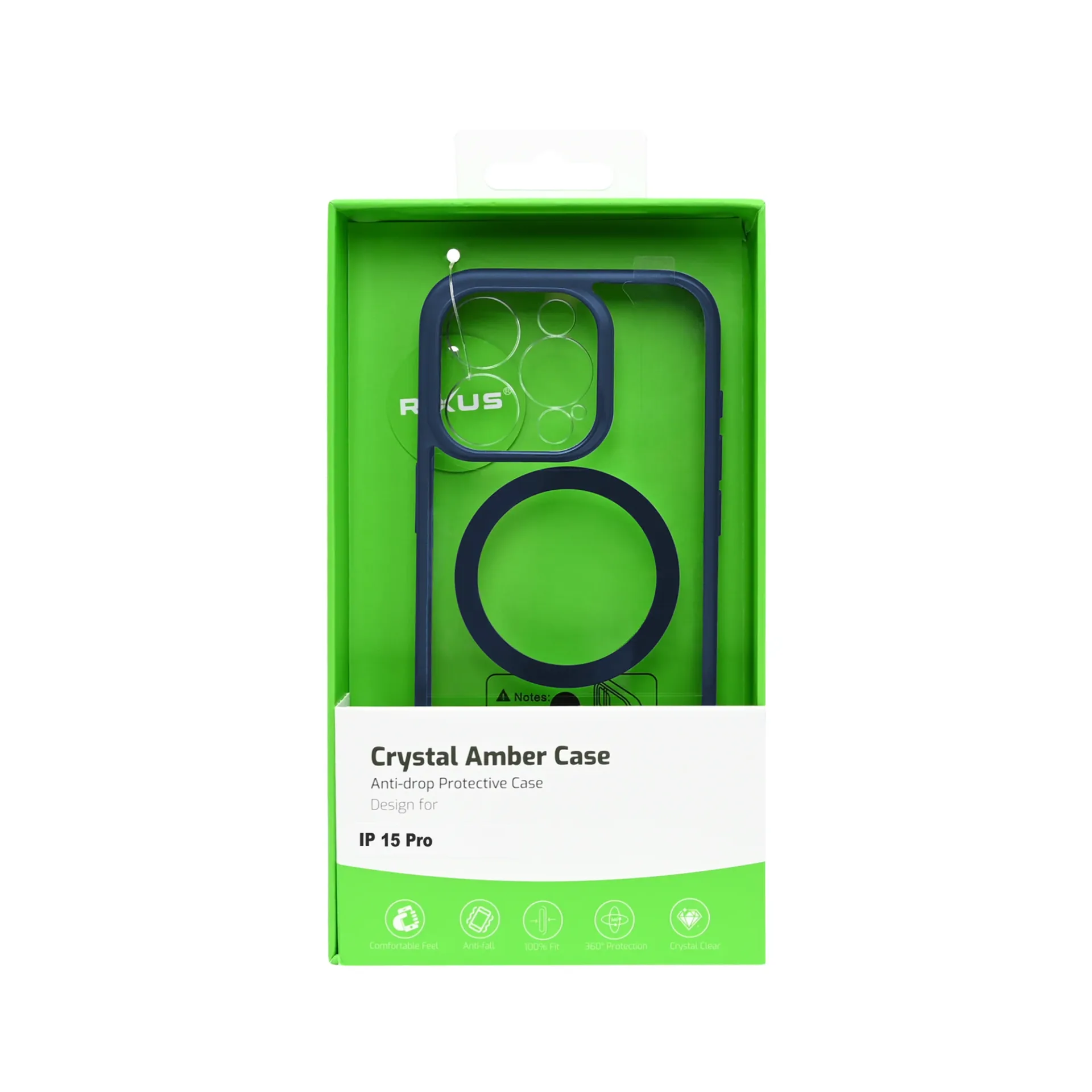 Rixus Crystal Amber Case For Apple iPhone 15 Pro Blue