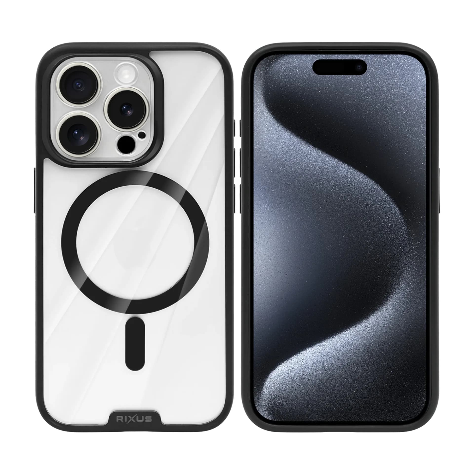 Rixus Crystal Amber Case For Apple iPhone 15 Pro Max Black